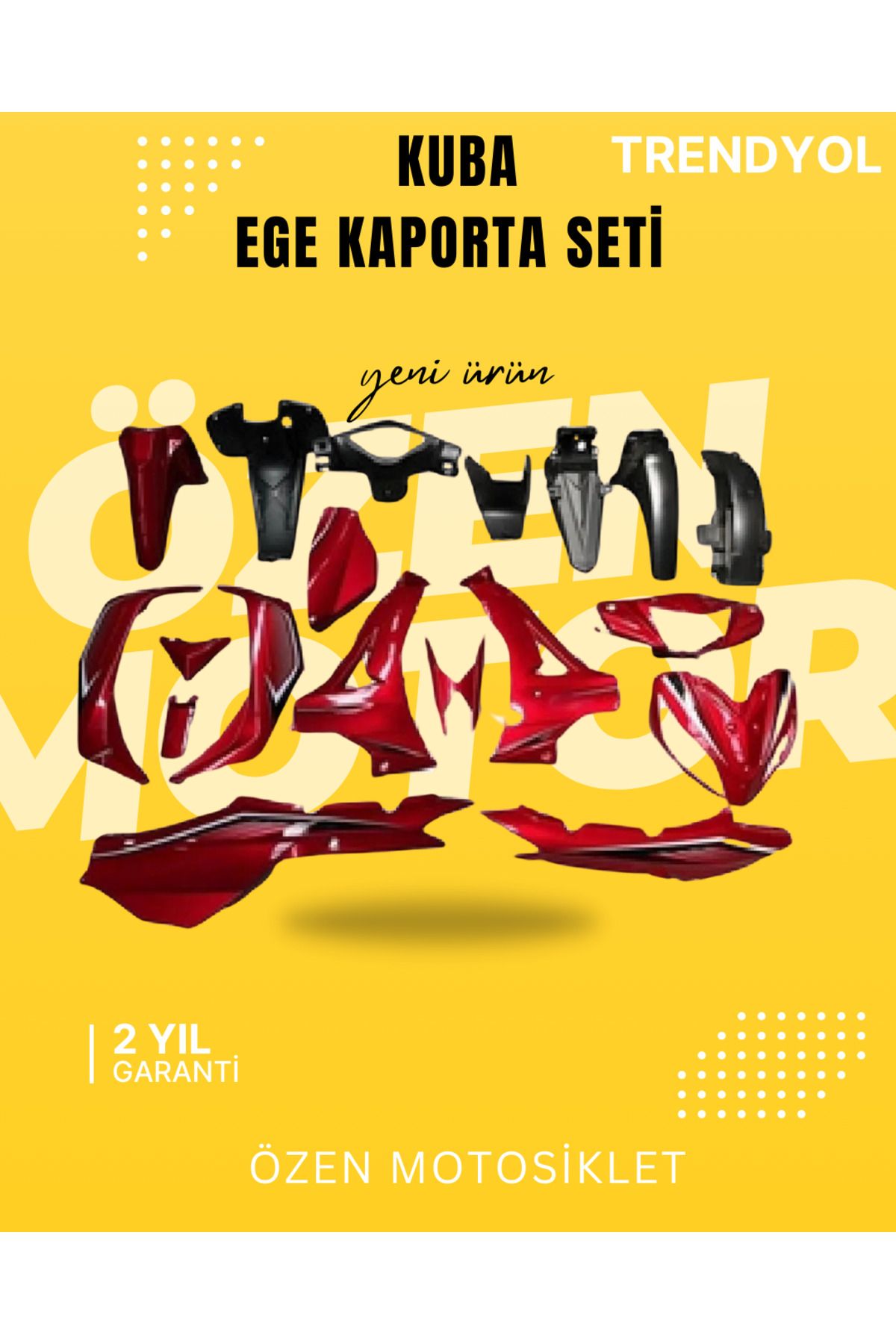 Genel Markalar KUBA EGE KAPORTA SETİ KOMPLE 19 PARÇA KIRMIZI