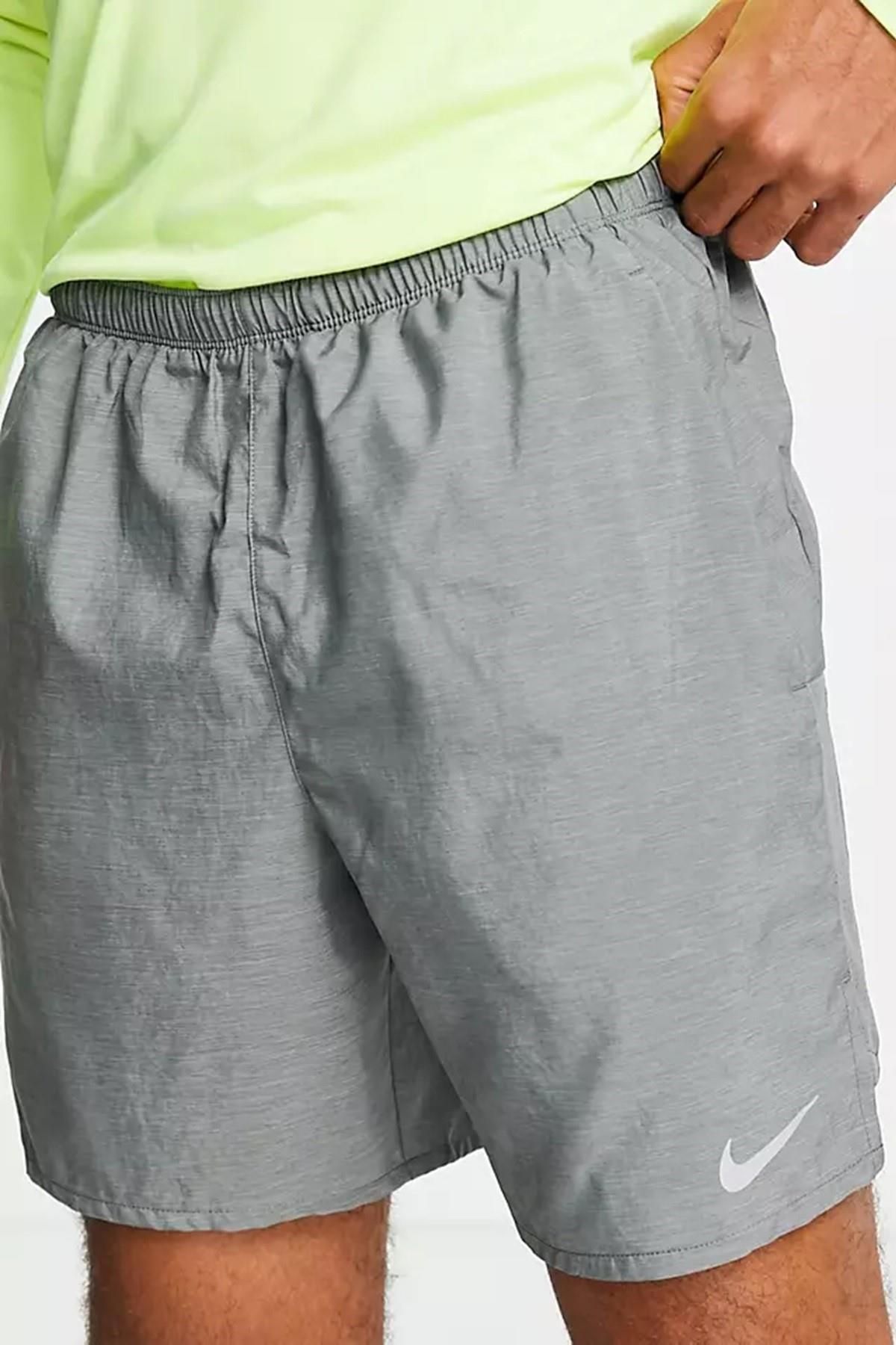 Nike Challenger Dri Fit 7'' 2 In 1 Running Shorts Gray Ikisi Bir Arada Taytlı Koşu Şortu Gri