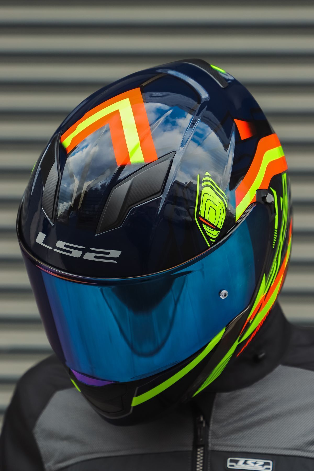 LS2 Stream Evo Reflex Mavi Turuncu Kask