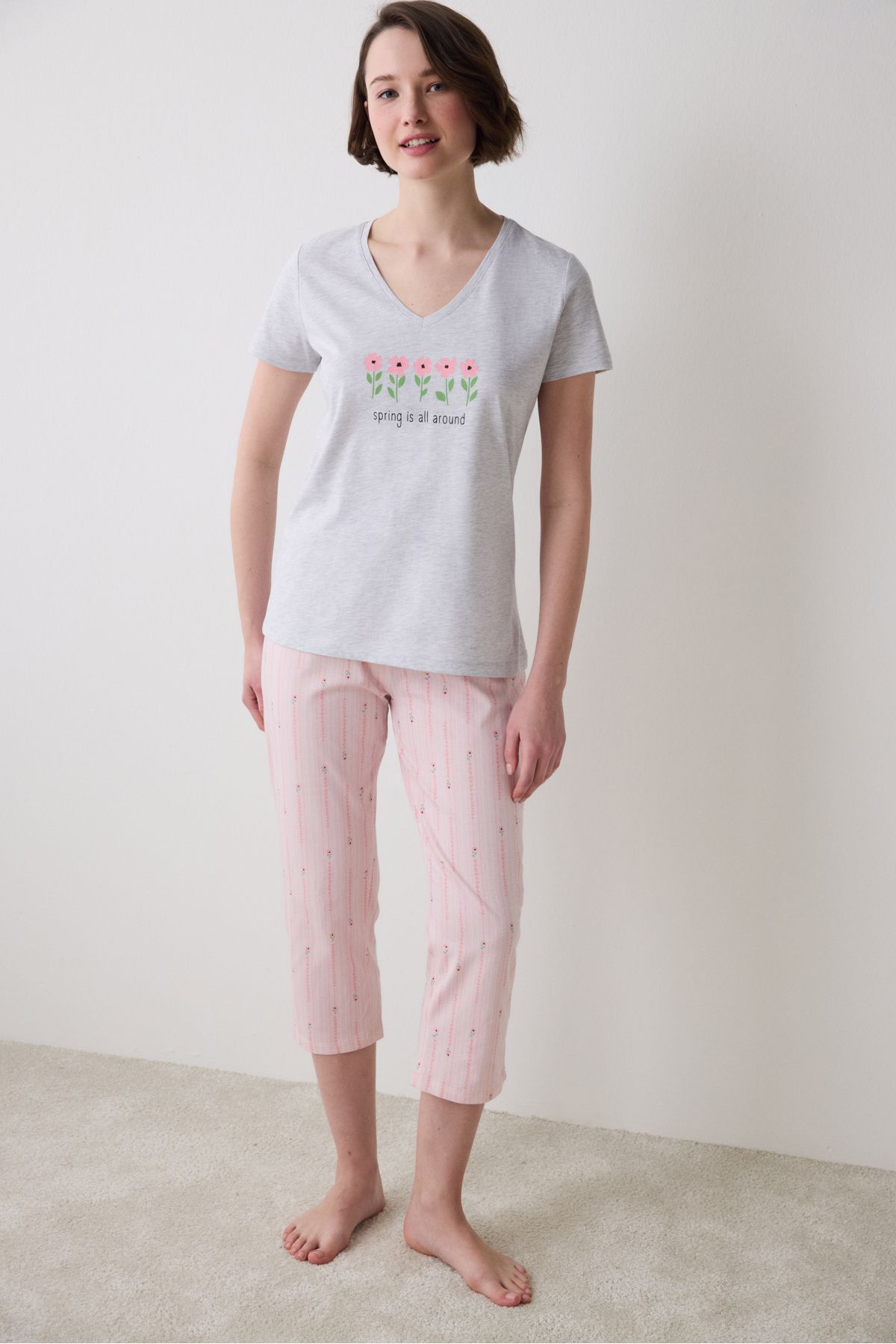 Penti Spring Time Kapri Çok Renkli Pijama Takımı