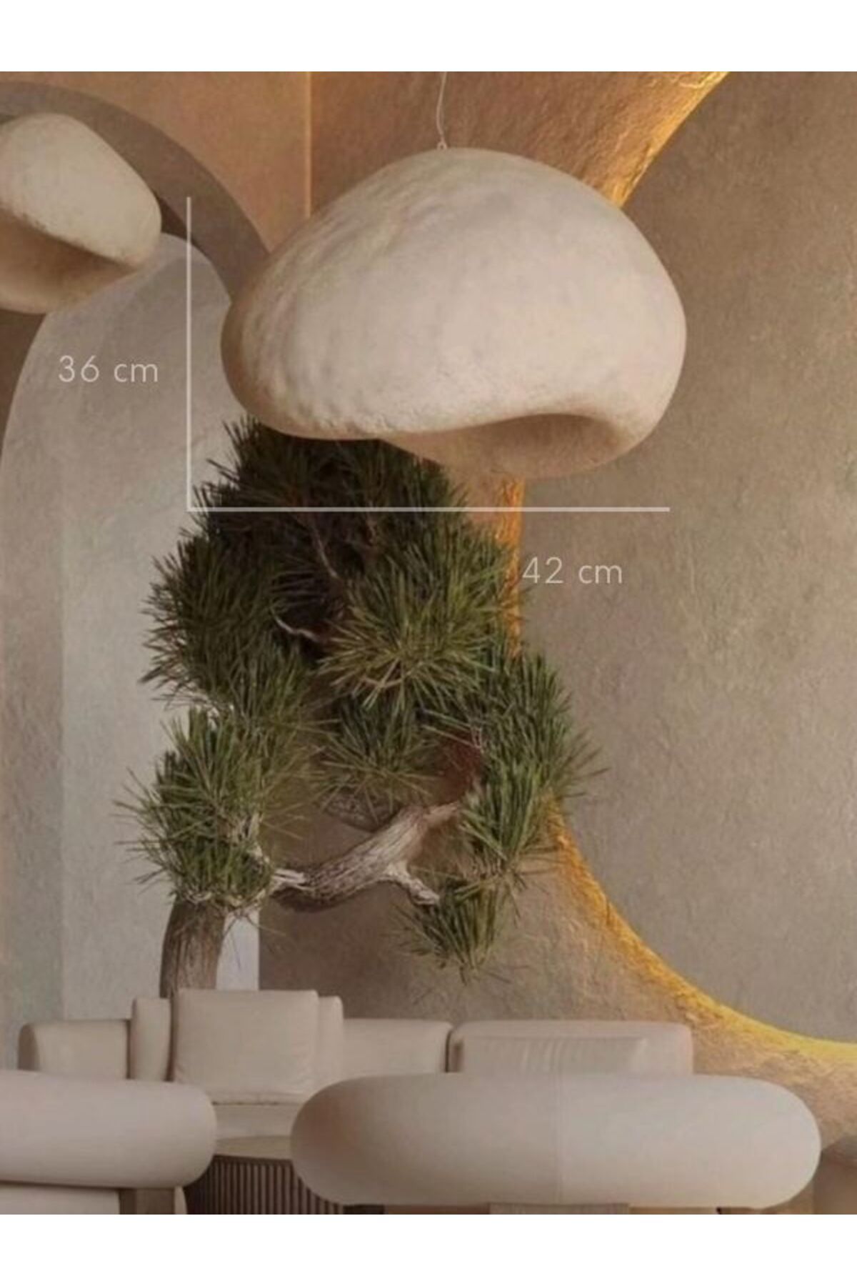 BLANJ COFFEE ROASTERY 42 cm AVİZE Stone Mushroom