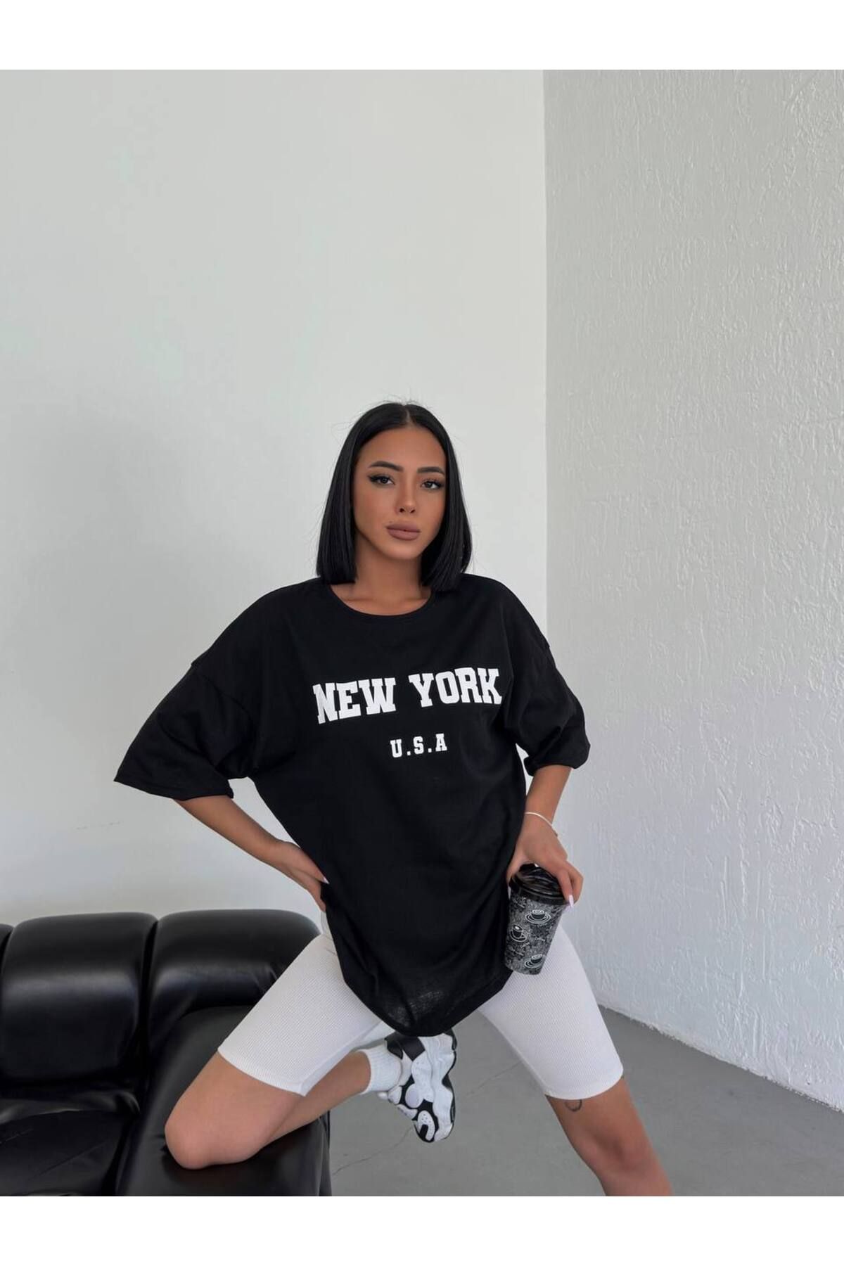Renaissance Kadın Baskılı Oversize T-shirt