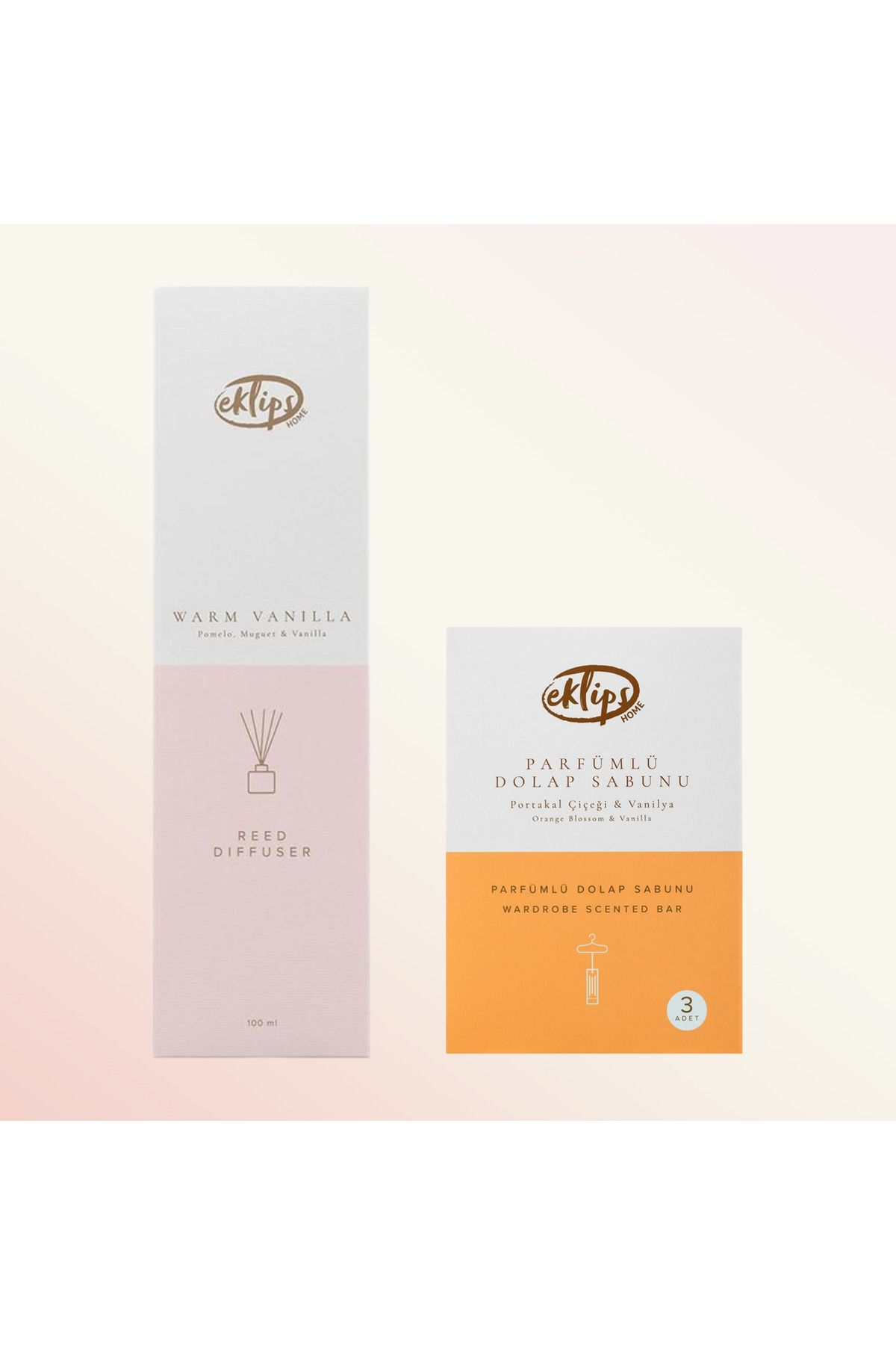 eklips Reed Diffuser Warm Vanilla Çubuklu Oda Kokusu 100 ml - Ipli Dolap Kokusu Vanilya & Portakal