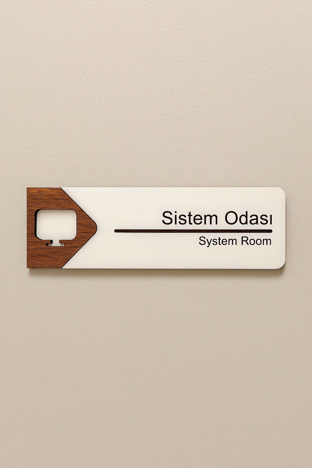 Lucena Sistem Odası Ofis Oda Kapı İsimliği Yönlendirme Tabelası Levhası Kişiselleştirilebilir