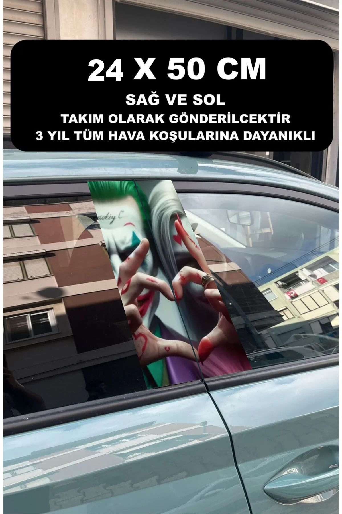 ÖZGÜL REKLAM Joker Araç Kapı Direği Kaplama Folyosu 50X25 cm 2 Adet / Araç Kapı Direk Kaplama