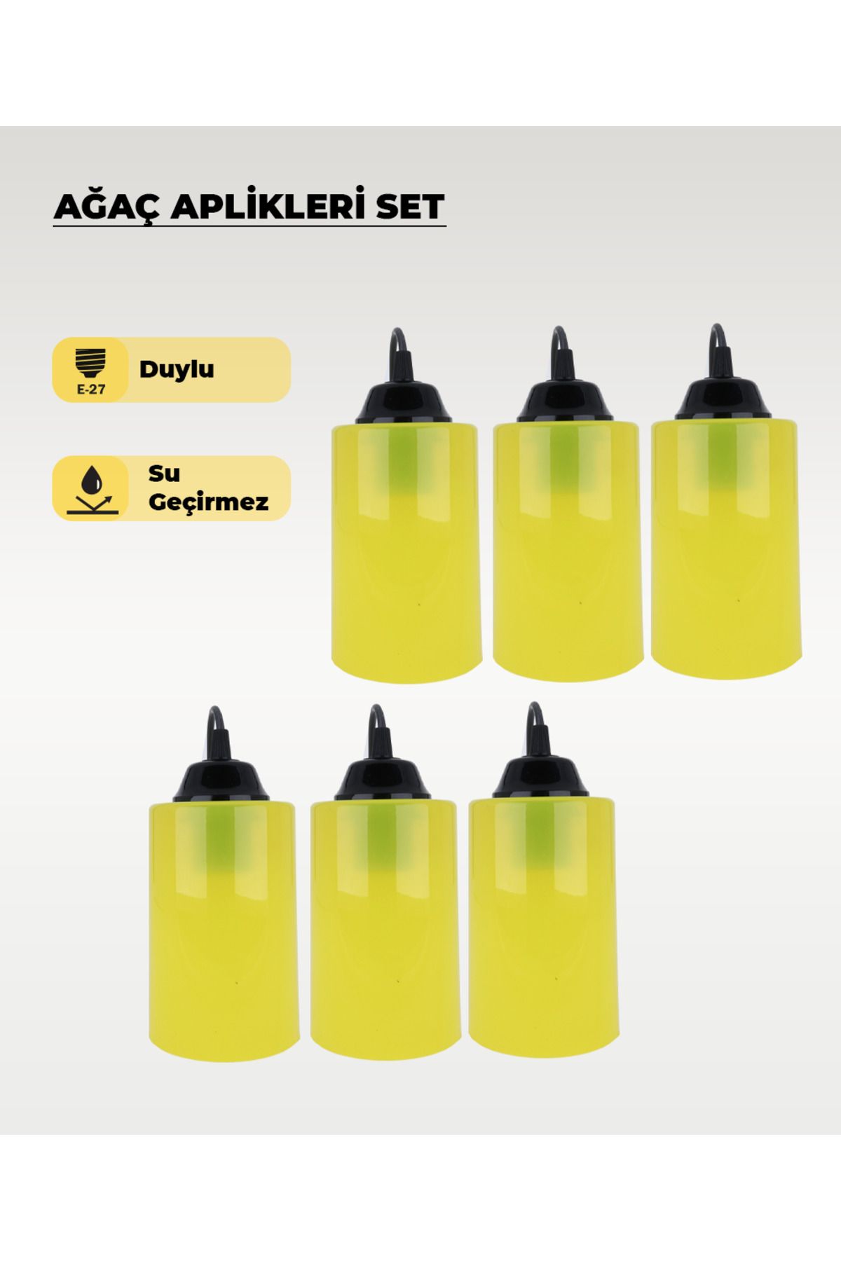AC AYDINLATMA Neon Sarı Ağaç Feneri 6 Adet