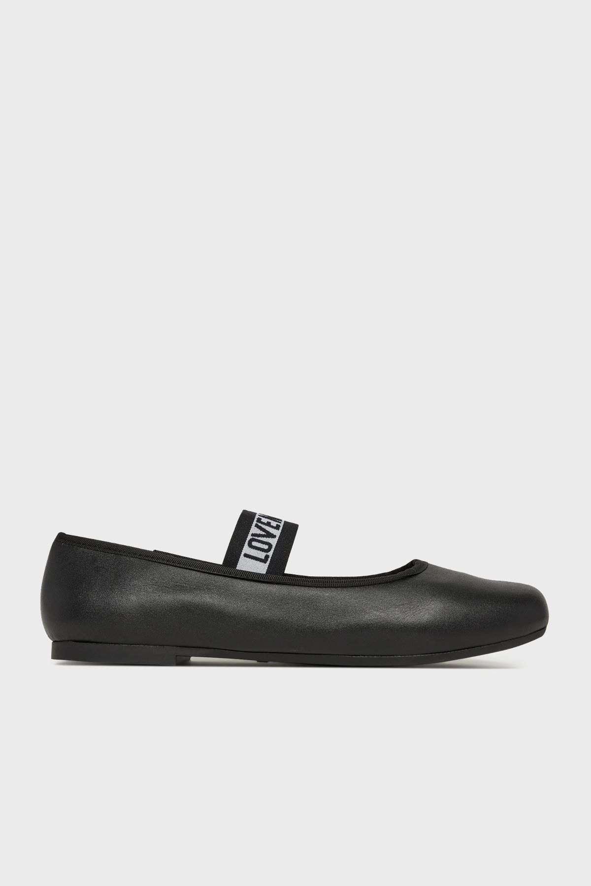 Love Moschino Logolu Hakiki Deri Tek Bantlı Babet Ayakkabı AYAKKABI JA11071G0MIE0000