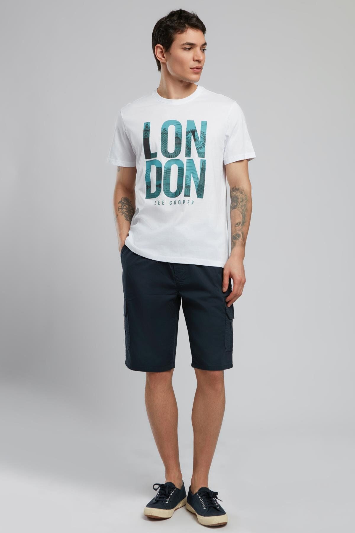 Lee Cooper Jogger Cargo Erkek Dokuma Şort Lacivert