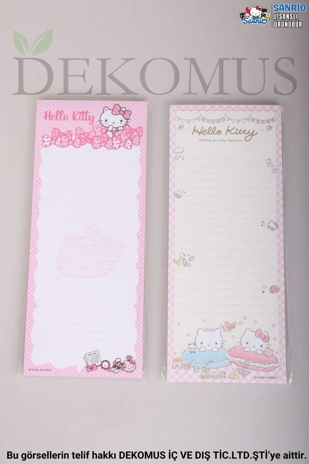 Hello Kitty Dekomus Ile Lisanslı Yeni Sezon "tekli" 9x22 Cm Block Note