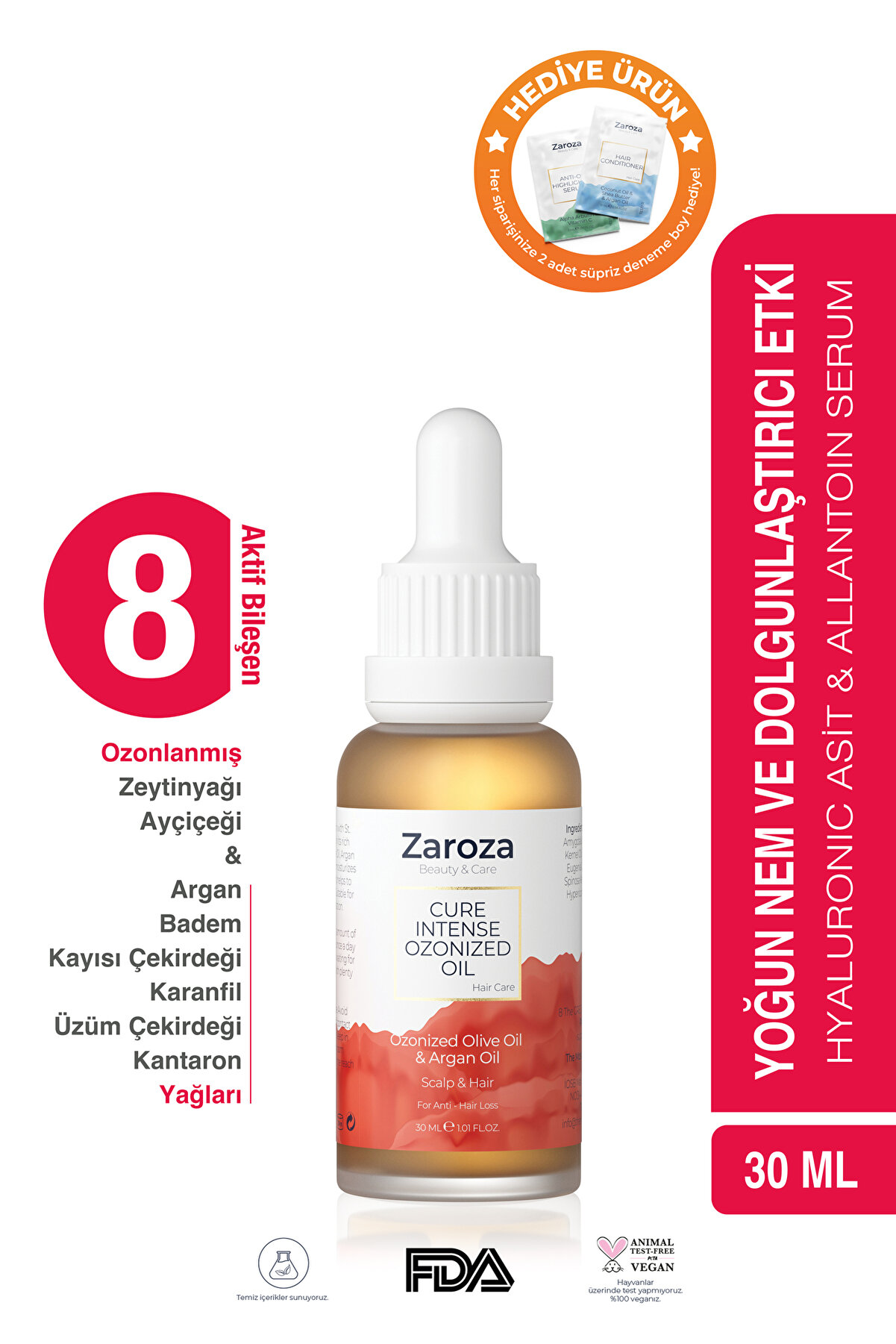 ZAROZA Ozonlu Saç Dökülme Yağı - 30 ml