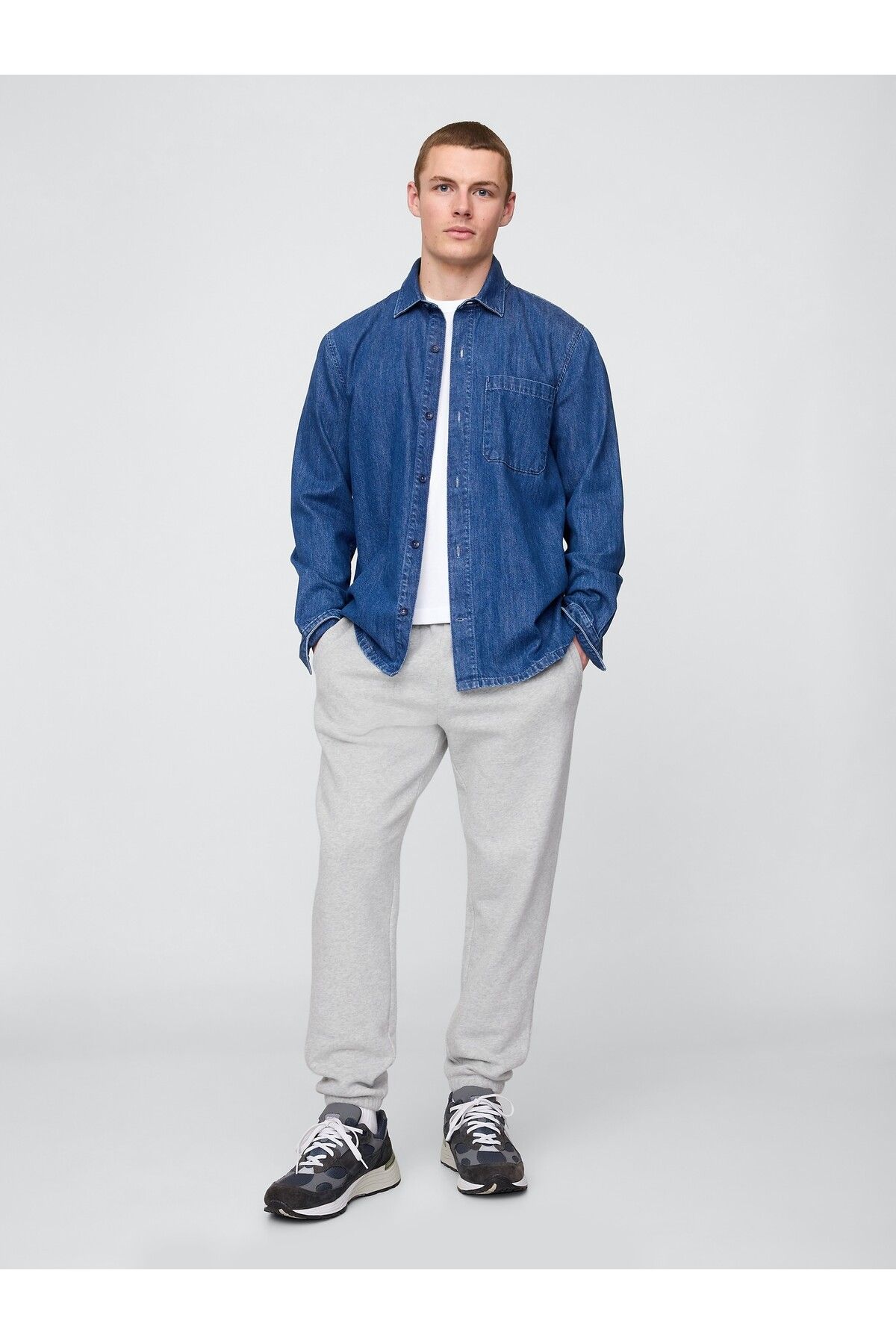 GAP Erkek Gri VintageSoft Fleece Jogger Eşofman Altı