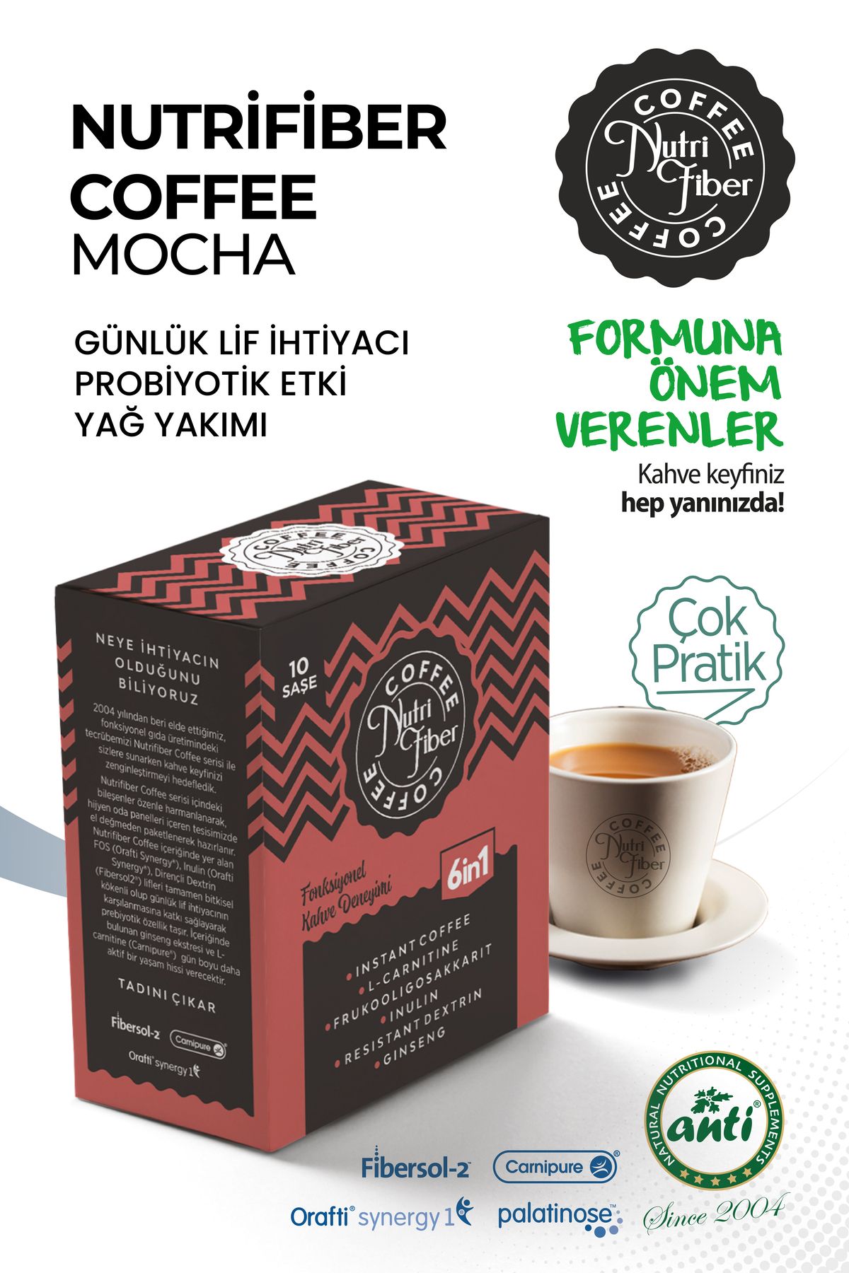 Nutrifiber Coffee Detox Kahvesi, Hindiba Kahvesi Inülin,l-karnitin, Prebiyotik