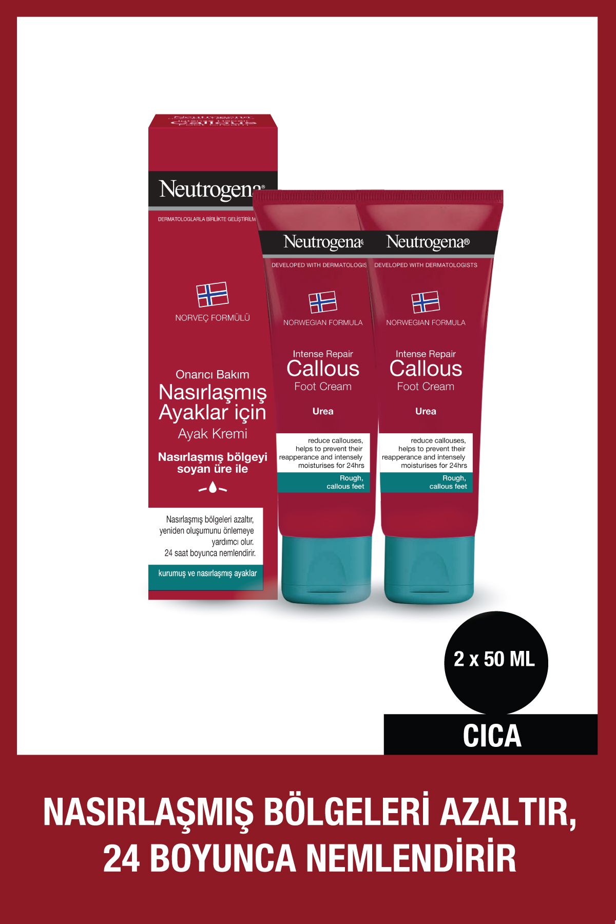 Neutrogena Norveç Formülü Nasırlaşmış Ayaklar İçin Ayak Kremi 50 ml x2