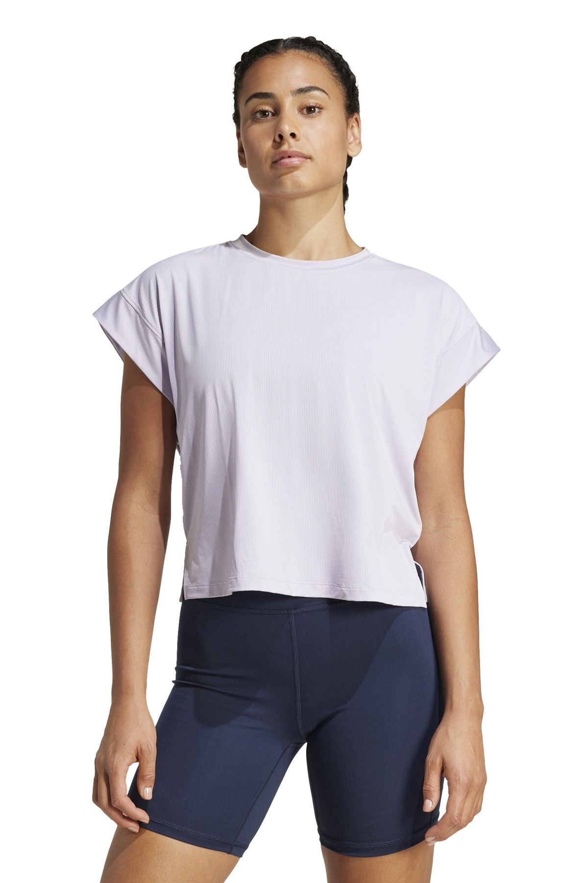 adidas STUDIO T-SHIRT Gri Kadın Kısa Kol T-Shirt
