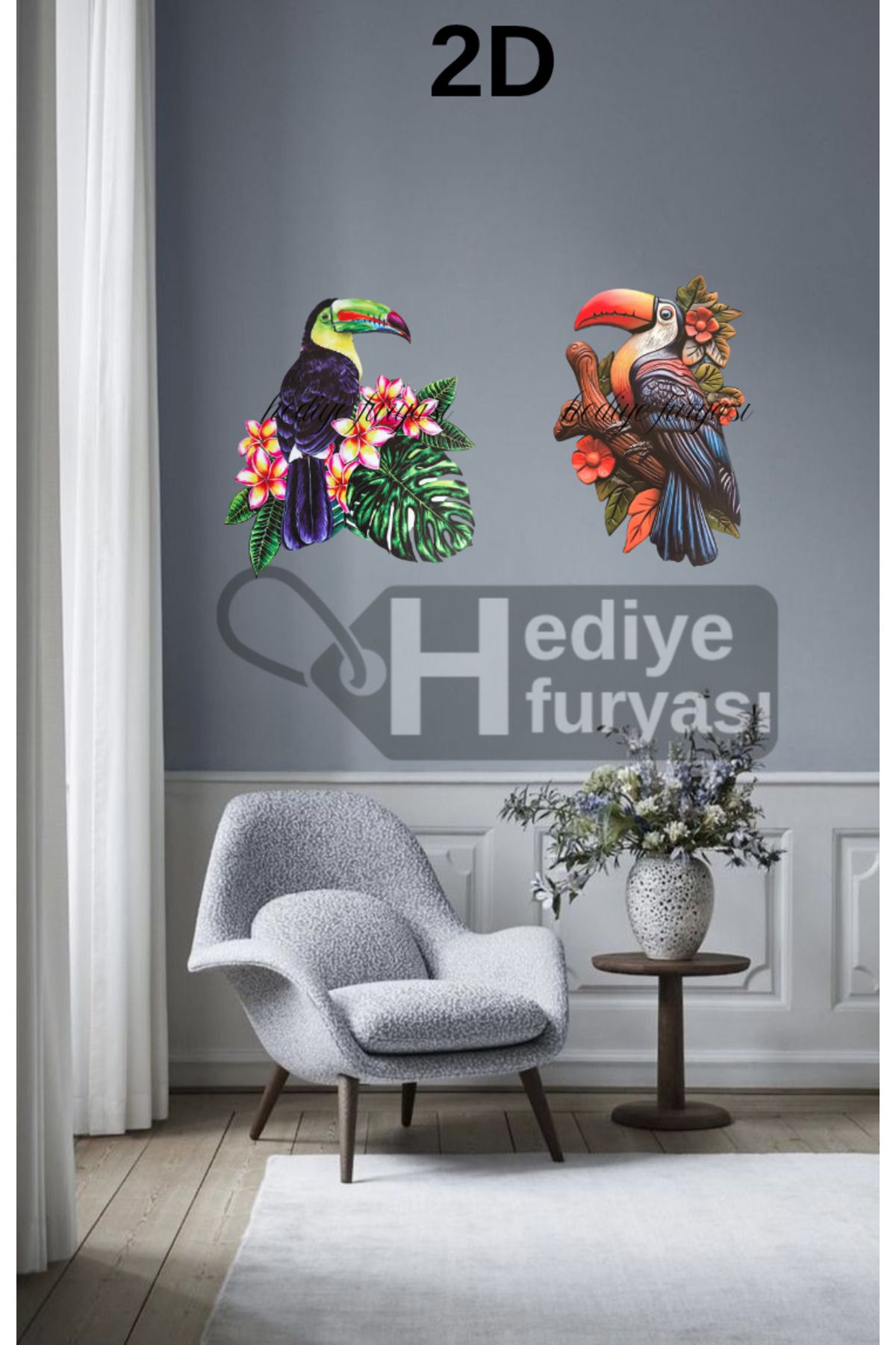 hediyefuryası Bolluk Ve Bereket Sembolü Hediyelik Tukan Kuşu Ahşap Duvar Süsü