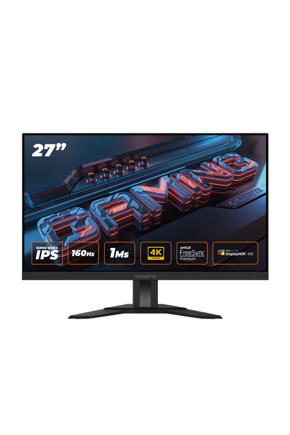 Gigabyte Gigabyte M27UA 27" UHD (4K) 160Hz 1Ms FreeSync Premium SS IPS Oyuncu Monitörü HDMI+DP+TypeC