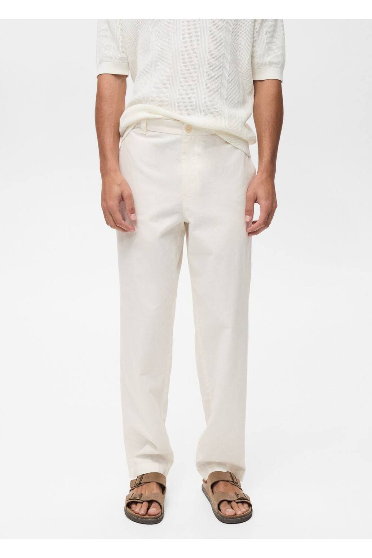 MANGO Man Regular fit keten pantolon