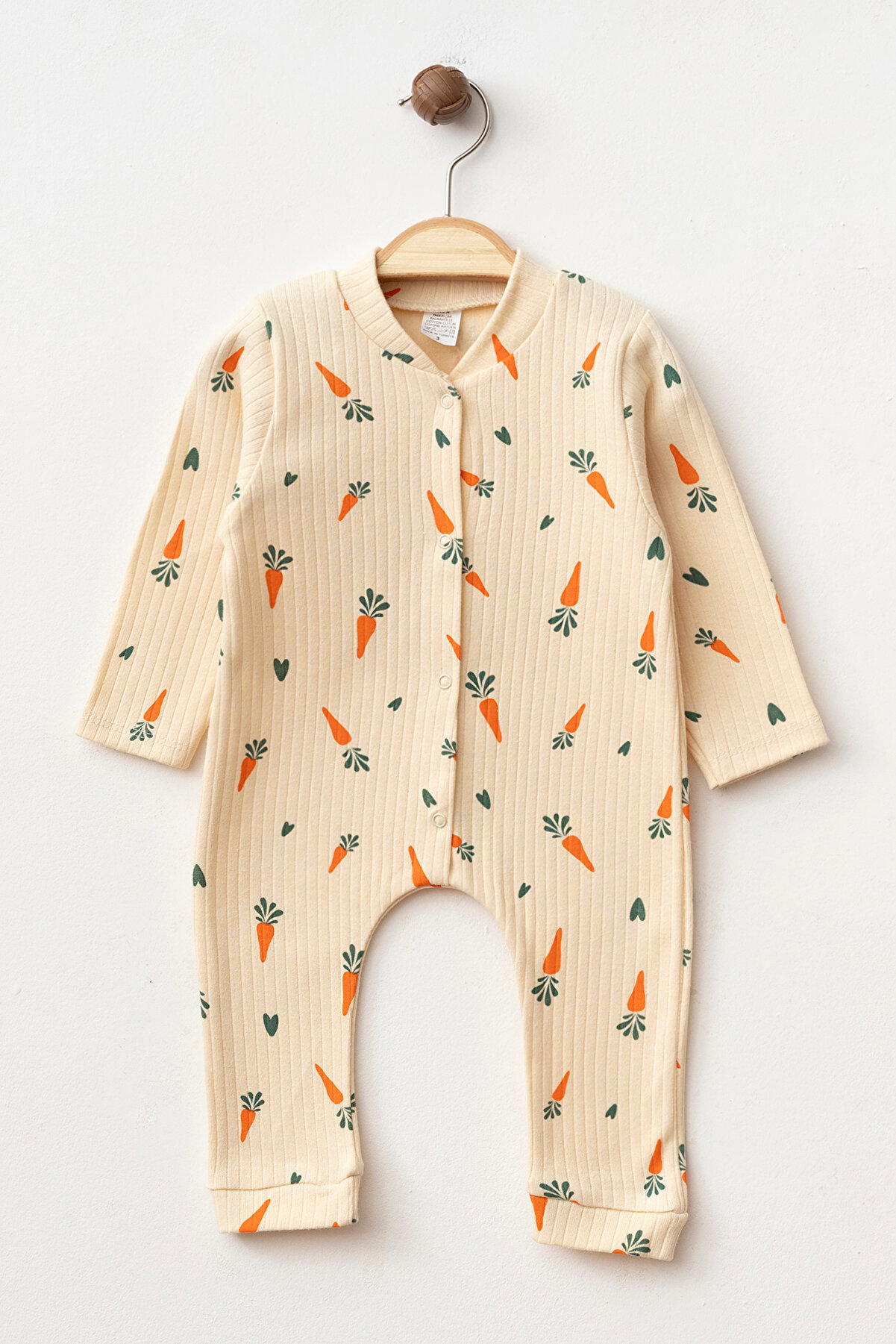 Yukobaby Bebeğiniz İçin En Doğalı 3-6-9 Ay Pamuklu Havuçlu Tulum YK685