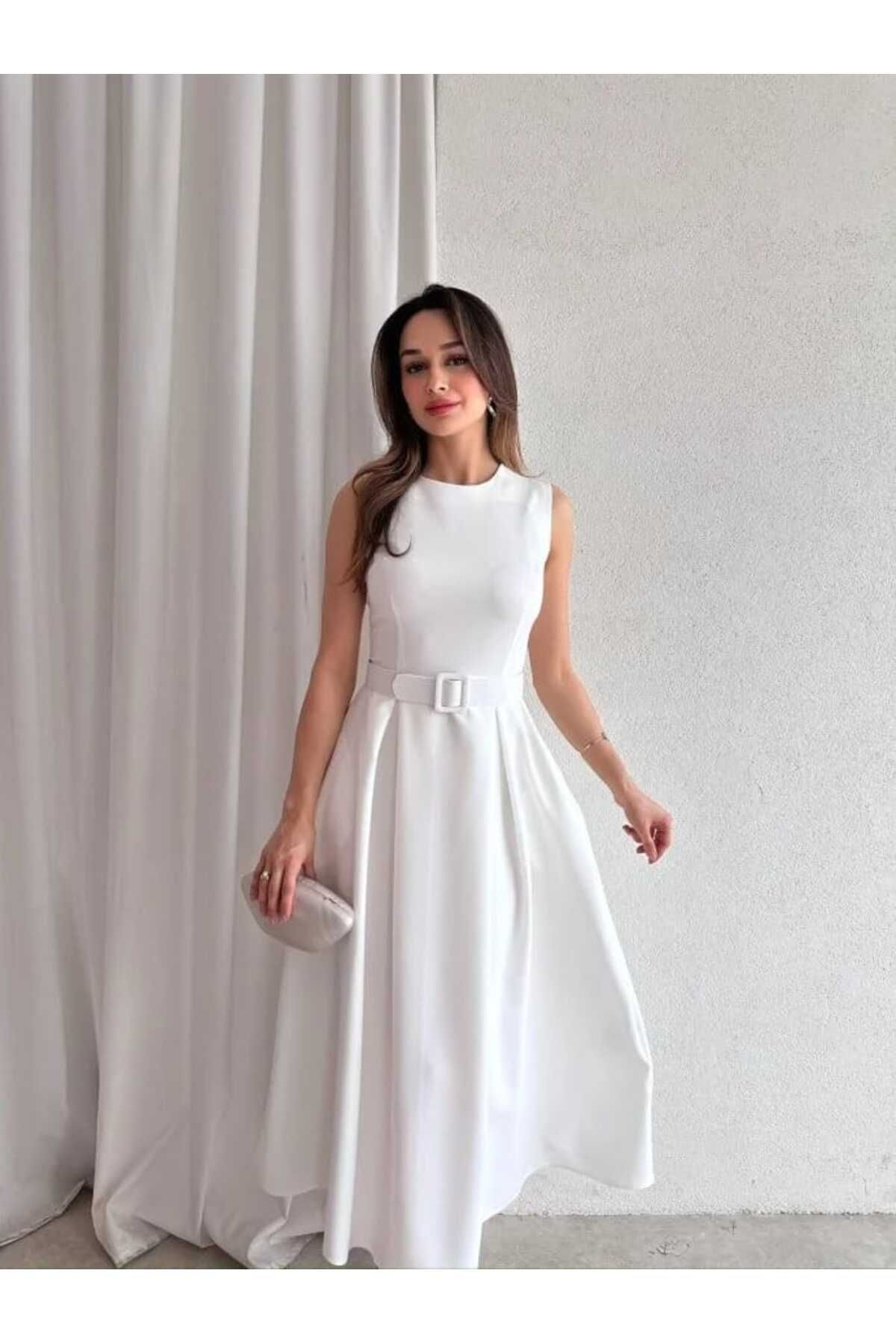 MODA DURAĞI GARNET Midi Elbise