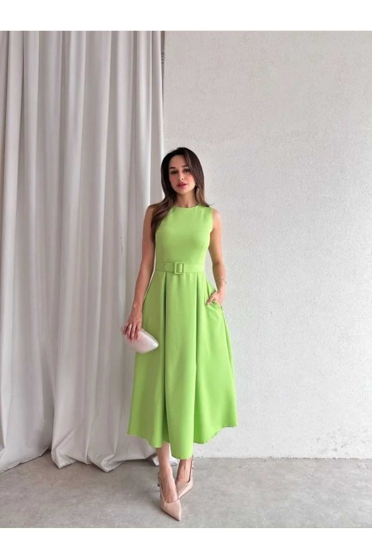 MODA DURAĞI GARNET Midi Elbise
