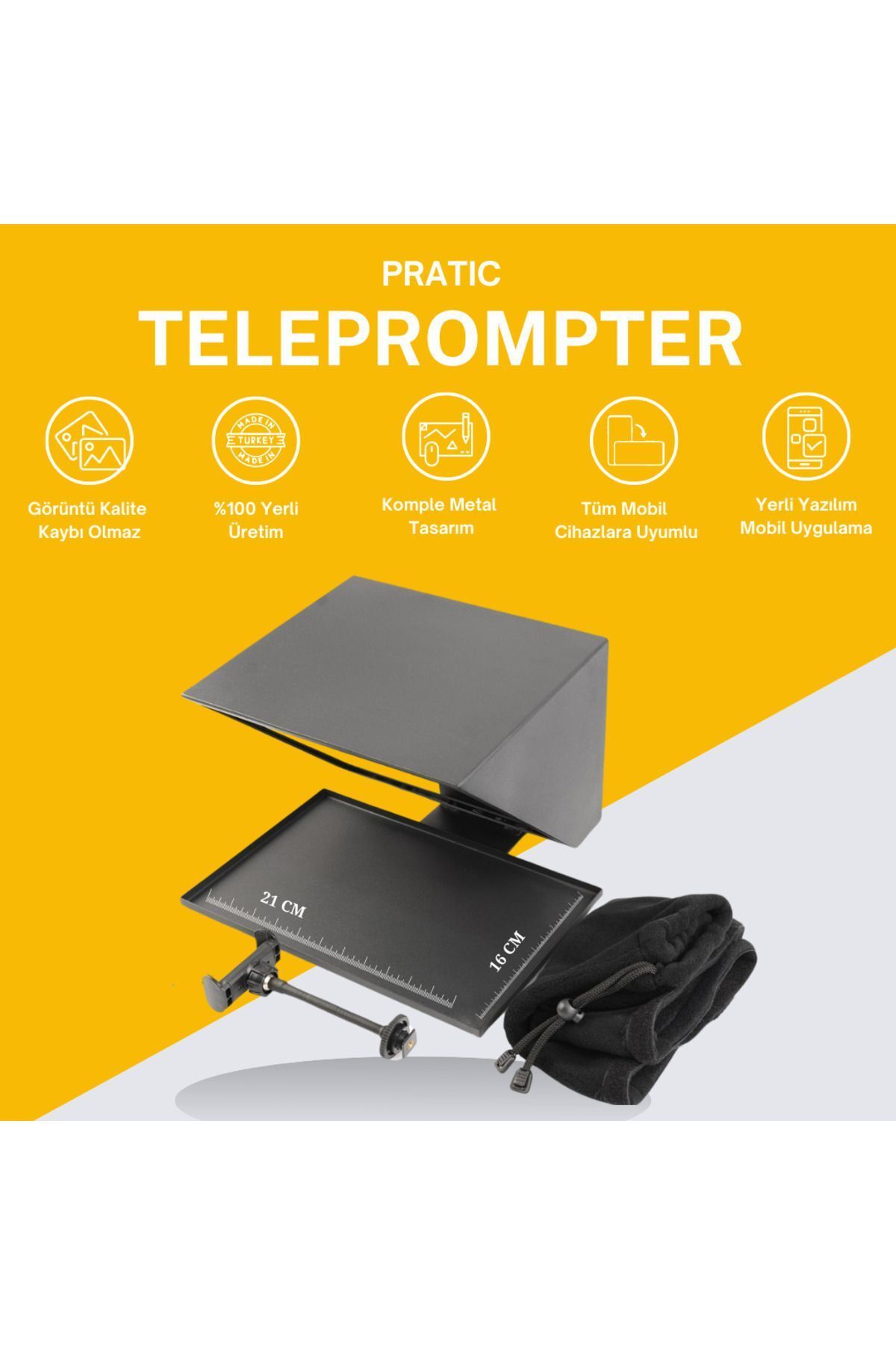 Pratic Prompter Teleprompter (YERLİ VE MİLLİ ÜRETİM & YAZILIM)
