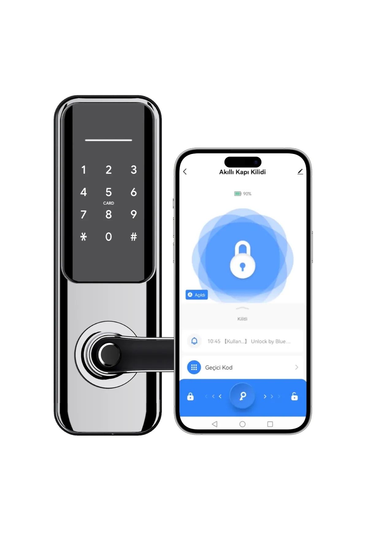 Xenon Smart Akıllı Kapı Kilidi Mobil App Parmak Izi Şifre Rfıd Wi-fi Google Home & Alexa Kontrollü Kilit X8051