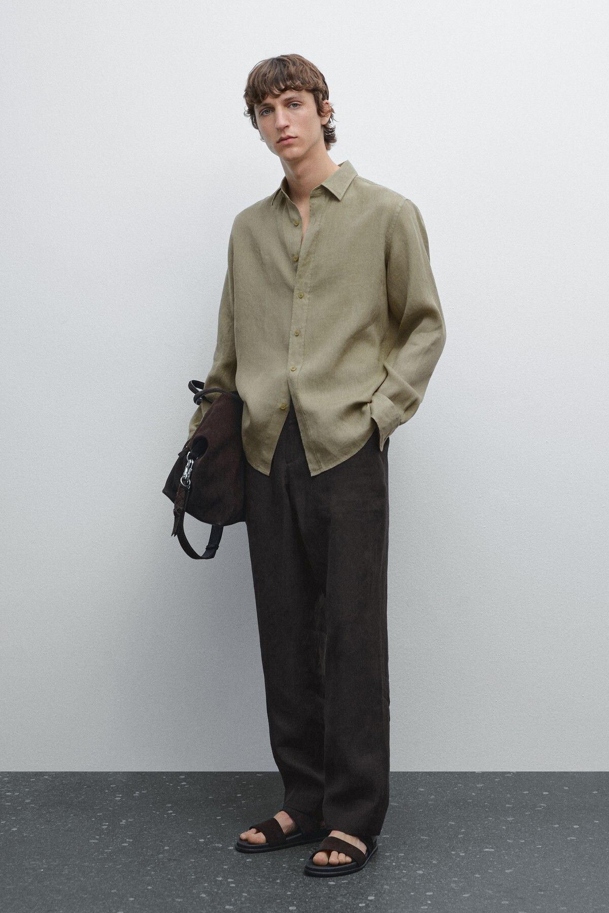 Massimo Dutti %100 keten regular fit gömlek