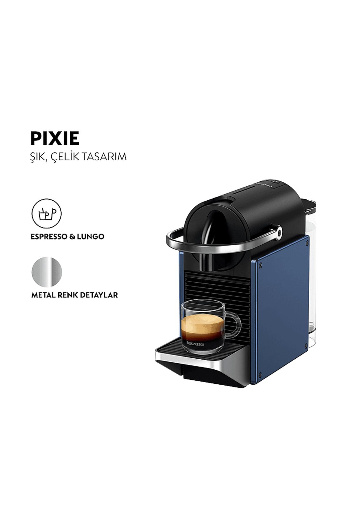 Nespresso D62 Pixie Kapsüllü Kahve Makinesi Mavi