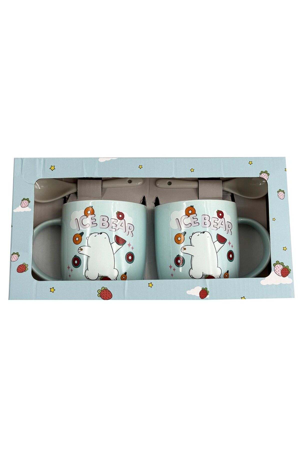 Miniso We Bare Bears Lisanslı Tatlı Serisi Kaşıklı Bardak Seti - 2 Adet
