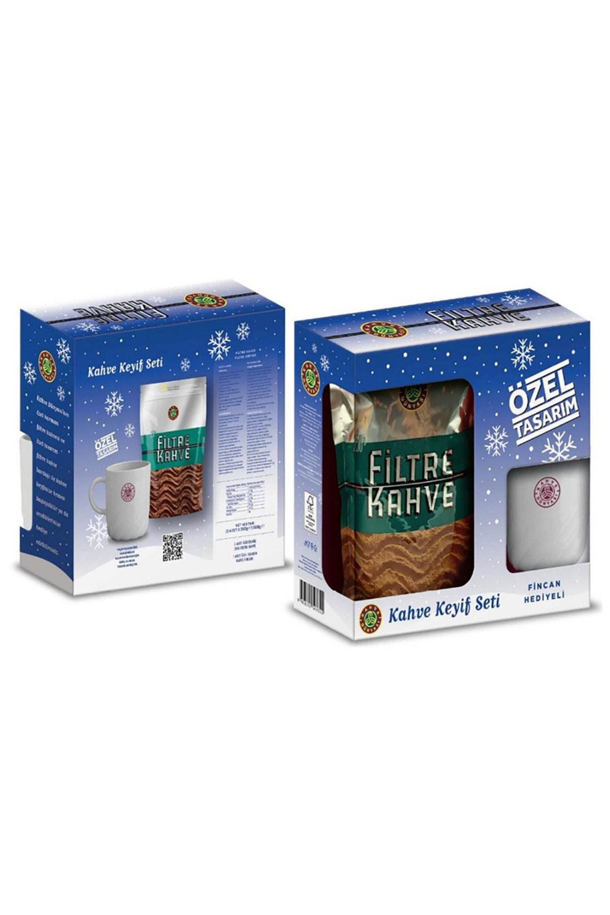 Kahve Dünyası Kahve Dünyası Özel Tasarım Kahve Keyif Seti - 2 Adet Filtre Kahve 250g (Fincan Hediyeli)