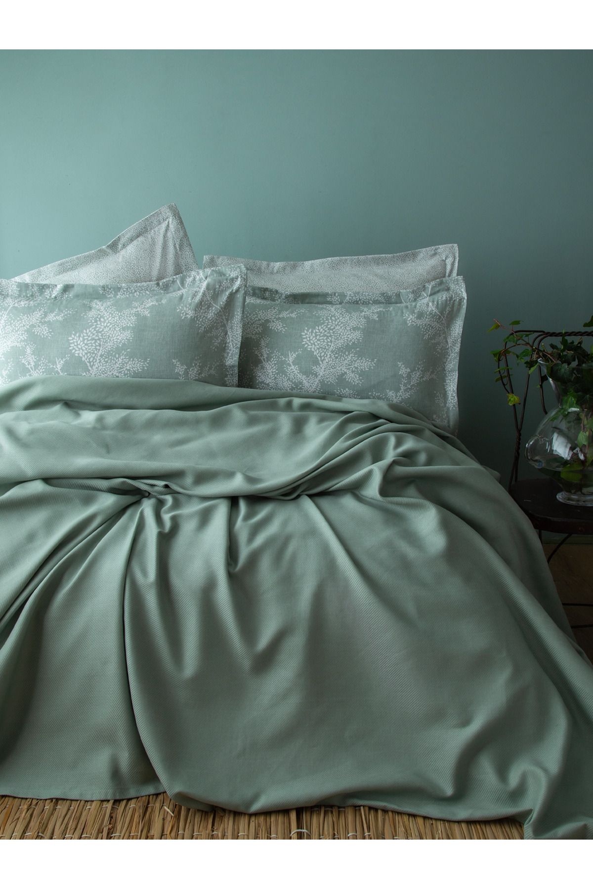 BED LİNE Tanya Adaçayı Bambu Pike Takımı Tek Kişilik