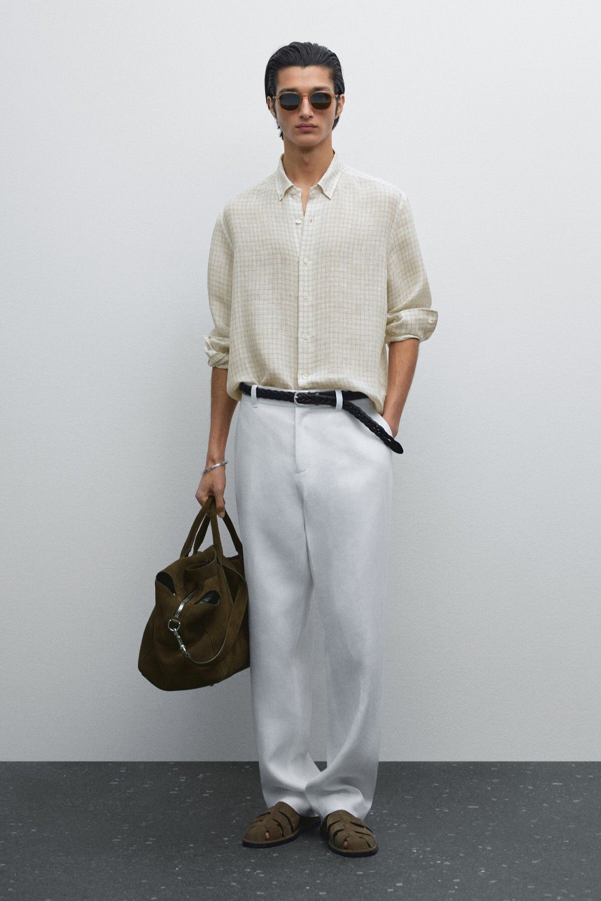 Massimo Dutti %100 keten regular fit gömlek