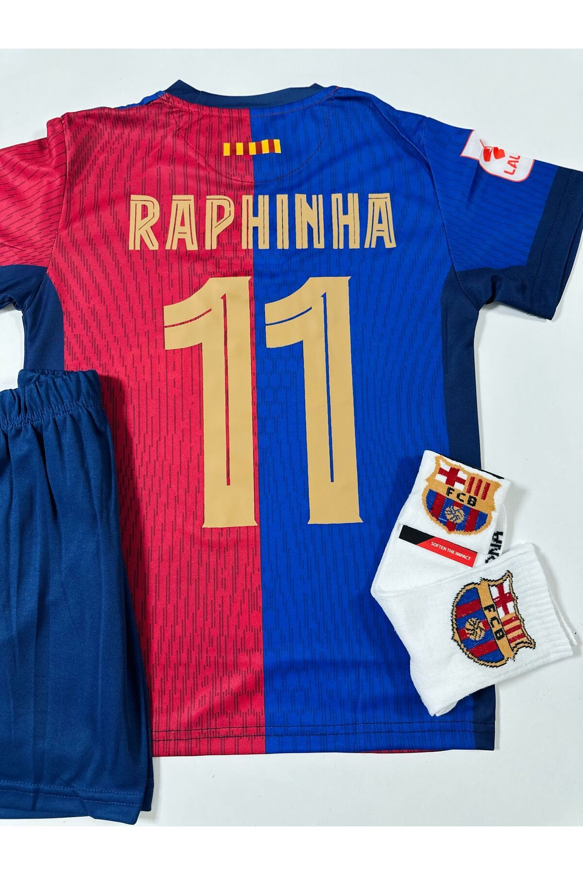 BYSPORTAKUS F.C B.a.r.c.e.l.o.n.a 2024/25 Yeni Sezon Raphinha Çocuk Forması (ARMALI SET)
