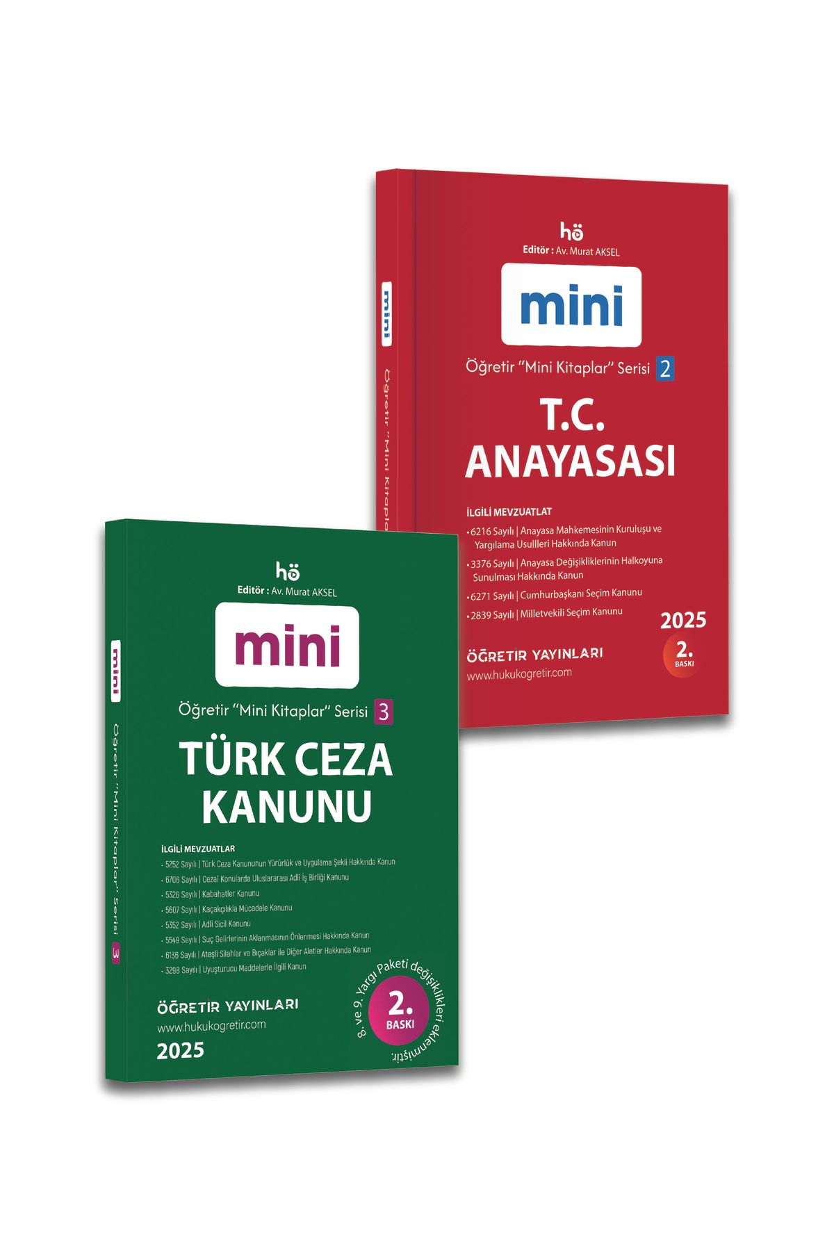 hukuk öğretir 2025 Türk Ceza Kanunu - Türkiye Cumhuriyeti Anayasası Cep Kitapları Hukuk Kitabı..