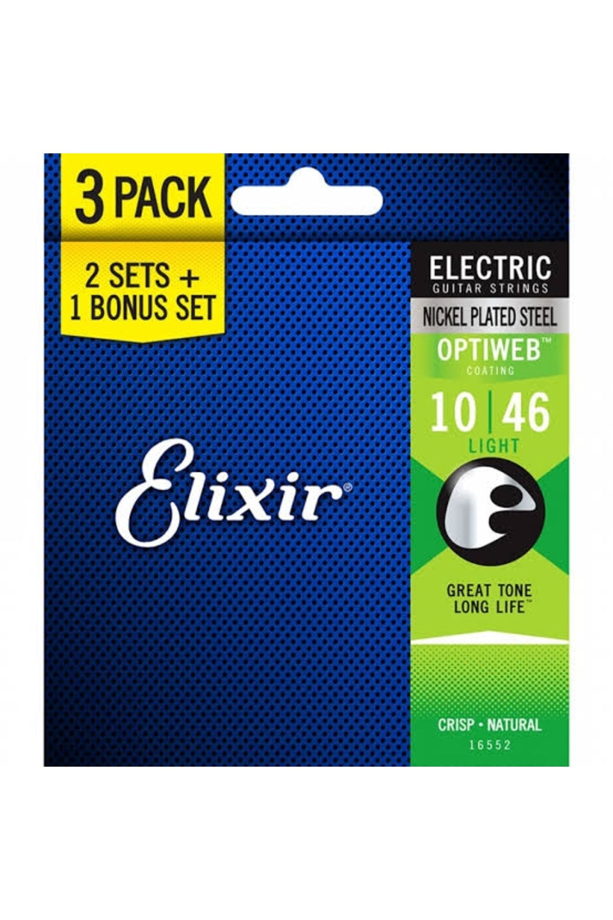Elixir 16552 Optiweb Light 3'lü Elektro Gitar Teli (10-46)