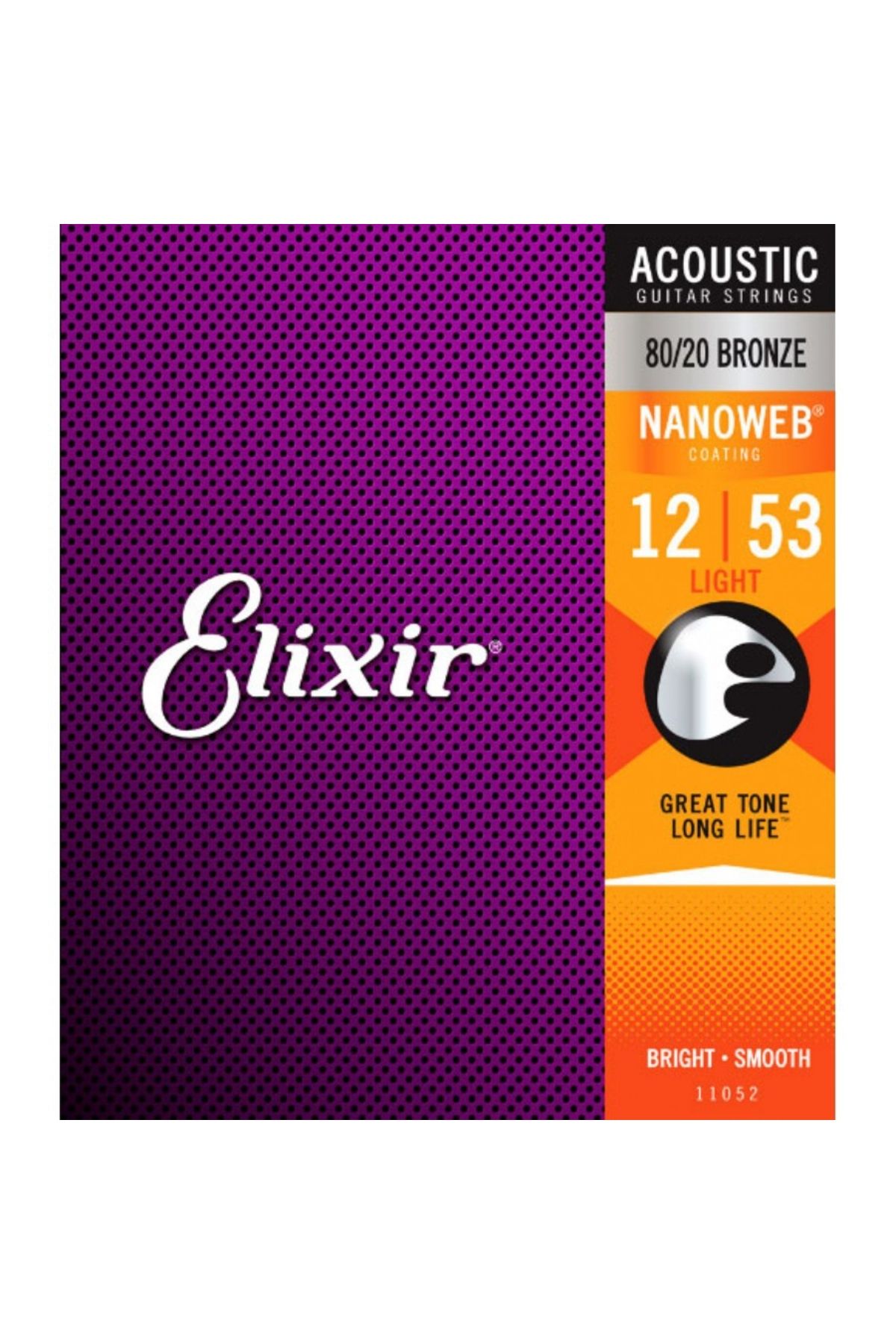 Elixir 11052 Nanoweb 80/20 Bronze Akustik Gitar Teli (12-53)