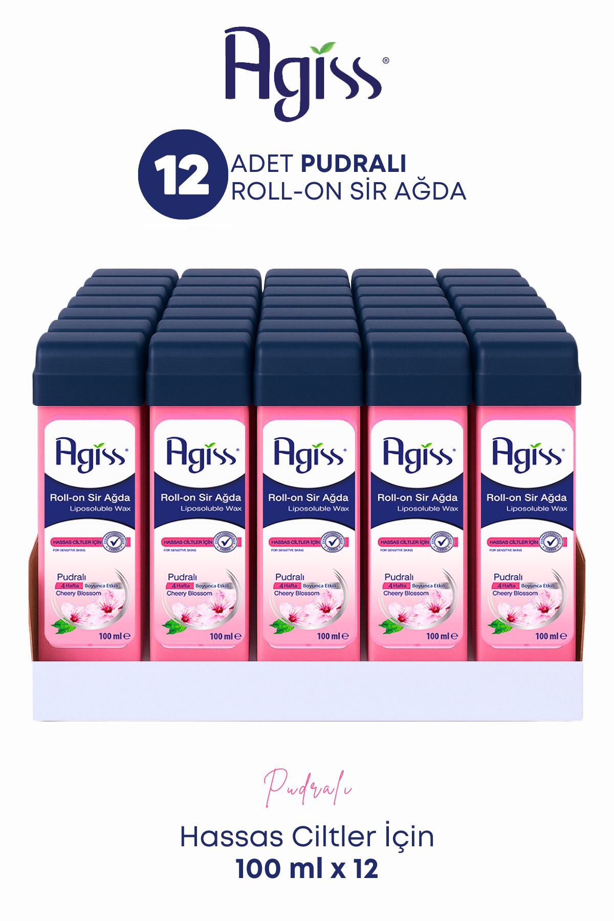 AGISS Hassas Ciltler Pudralı Roll-on Sir Ağda 100 ml X 12 Adet