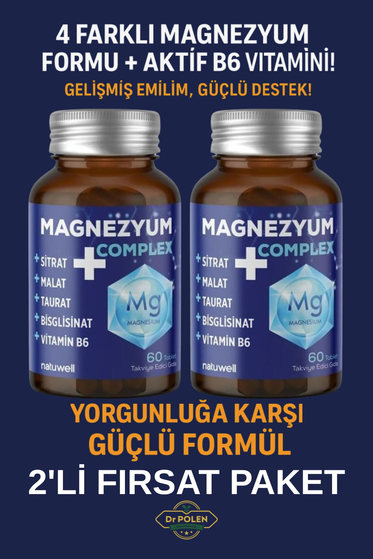 Natuwell Magnezyum Complex 60 Tablet x 2 Adet