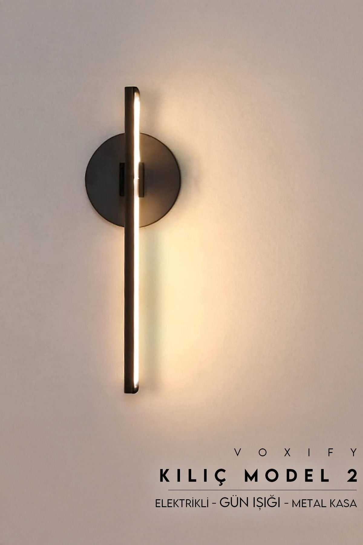 Voxify Kılıç Model Dekoratif Banyo Duvar Ayna Tablo Resim Aydınlatması Led Flüt Aplik Sarı Işık 220w