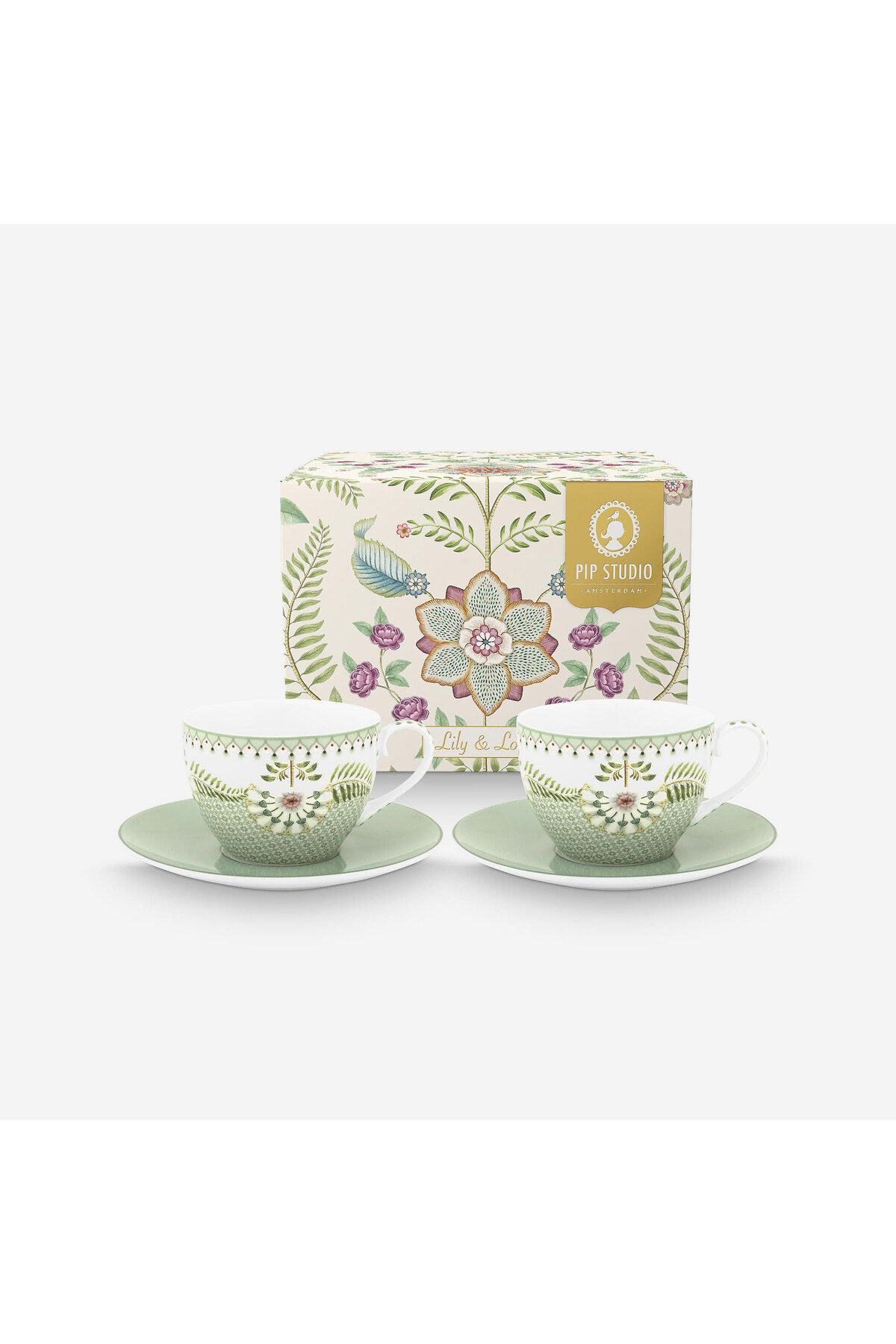 Pip Studio Lily & Lotus Yeşil Porselen Çay Fincanı 280 ml