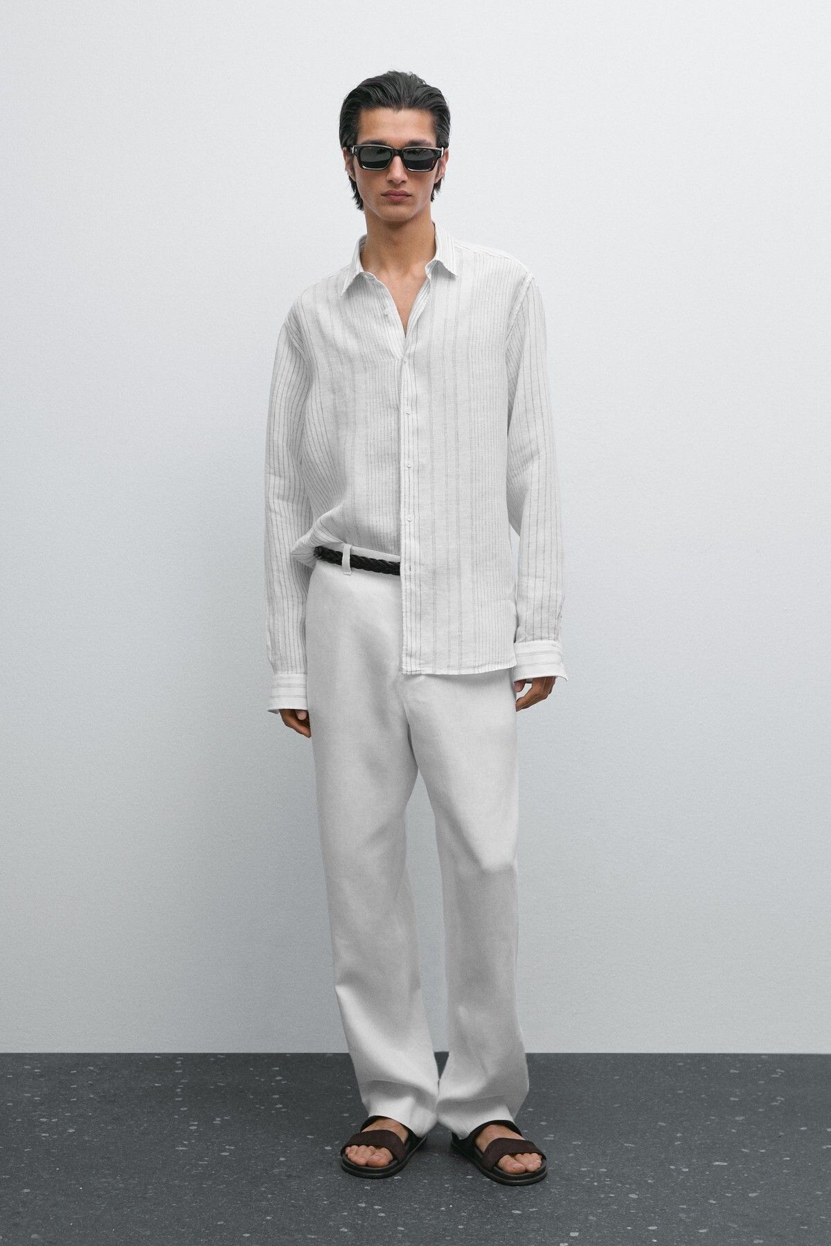 Massimo Dutti %100 keten regular fit gömlek