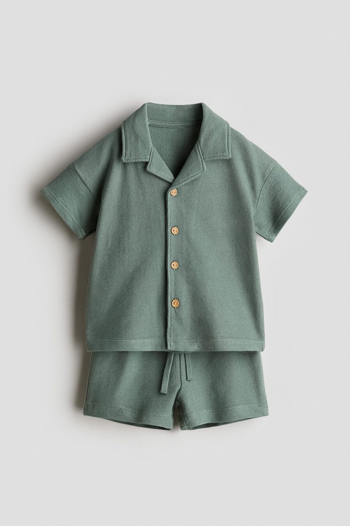 H&M 2 Parçalı Havlu Kumaş Gömlek ve Şort Set