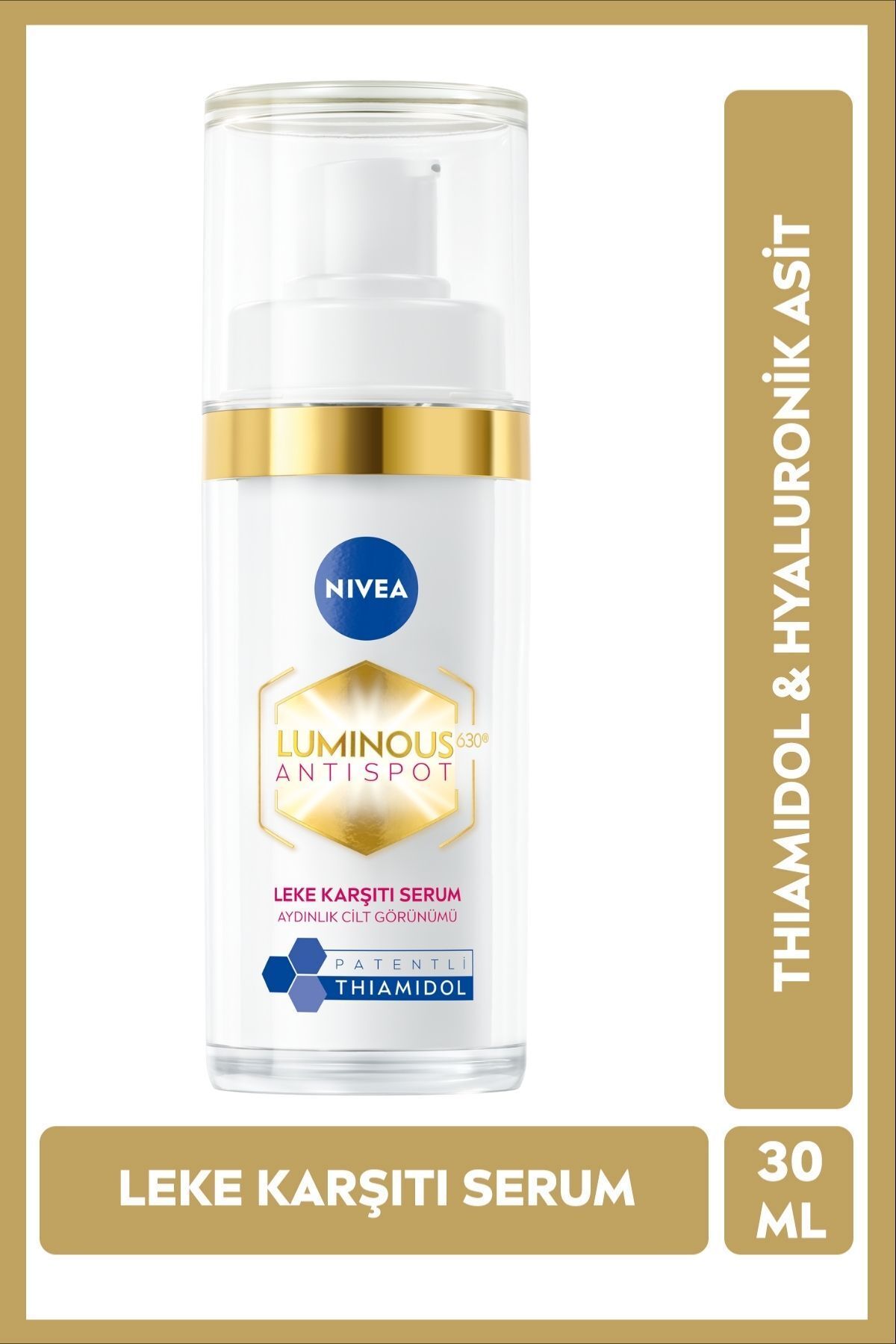 NIVEA Luminous630 Thiamidol Etkili Leke Karşıtı Cilt Serumu 30ml, Hyaluronik Asit, Cilt Tonu Eşitleyici