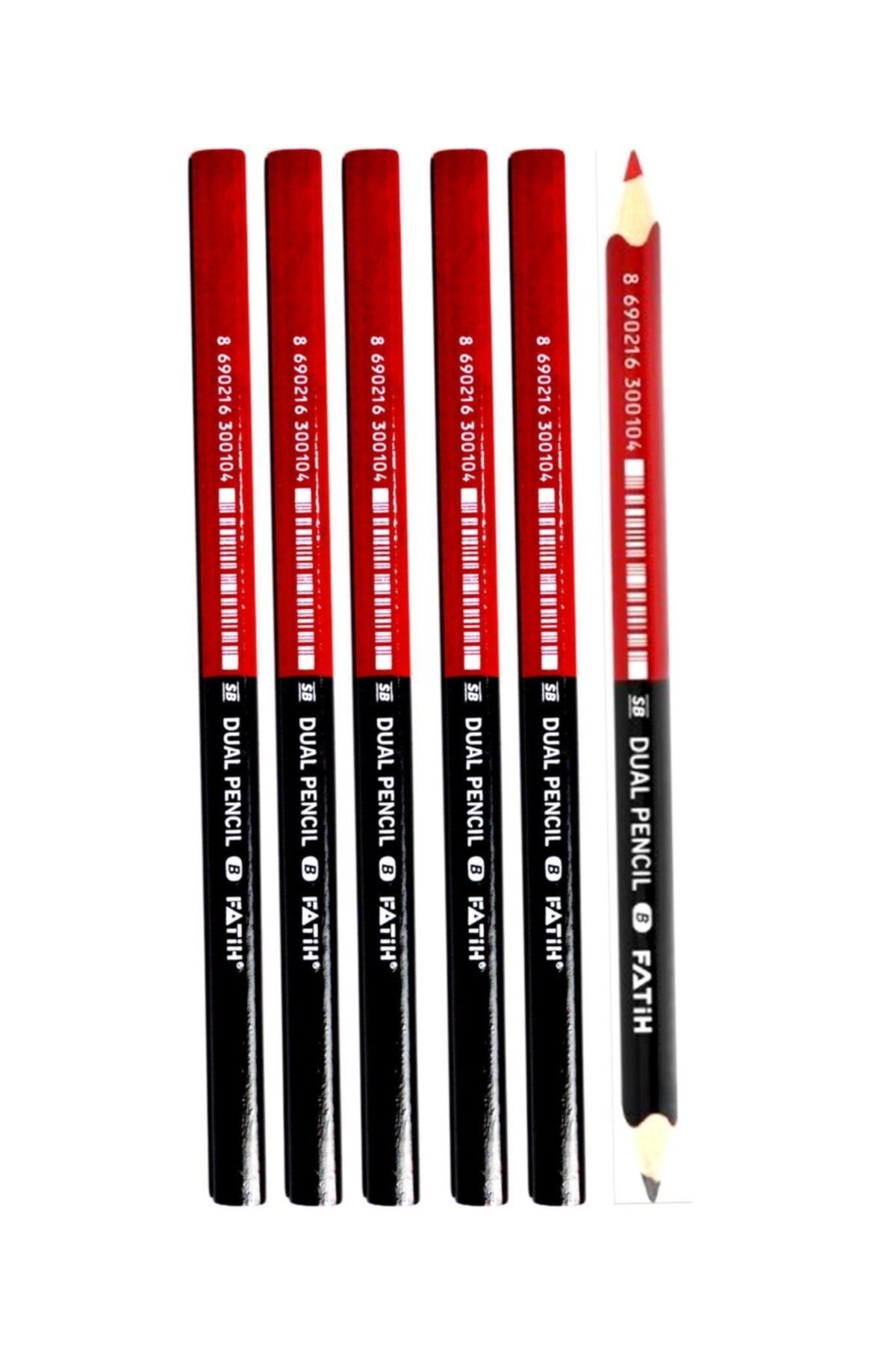 Fatih Ilk Kalemim Üçgen Jumbo Dual Çift Uçlu Kırmızı Siyah 6 Lı