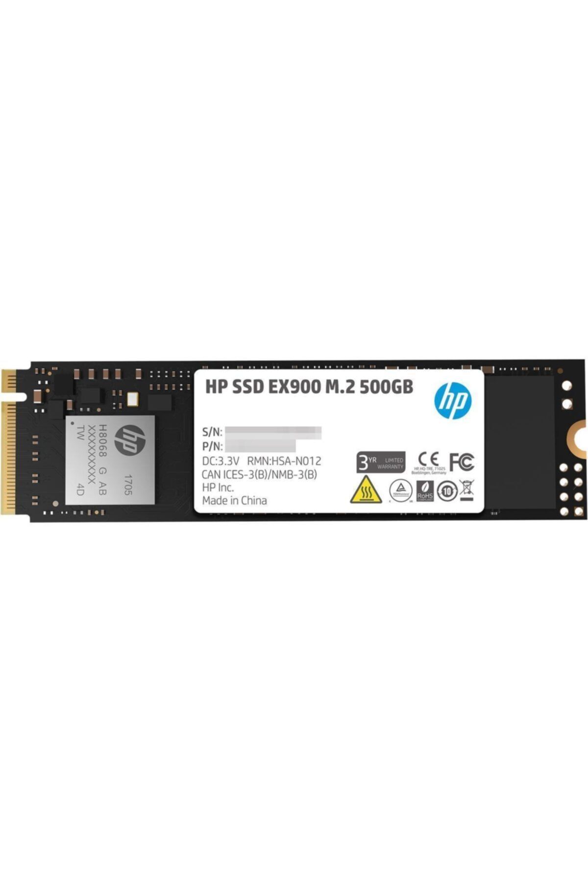HP 500gb Ex900 M.2 Pcıe 3.0 X4 Nvme 3d Tlc Nand Internal 2100 Mb-1500 Mb 2yy44aa Ssd Harddisk