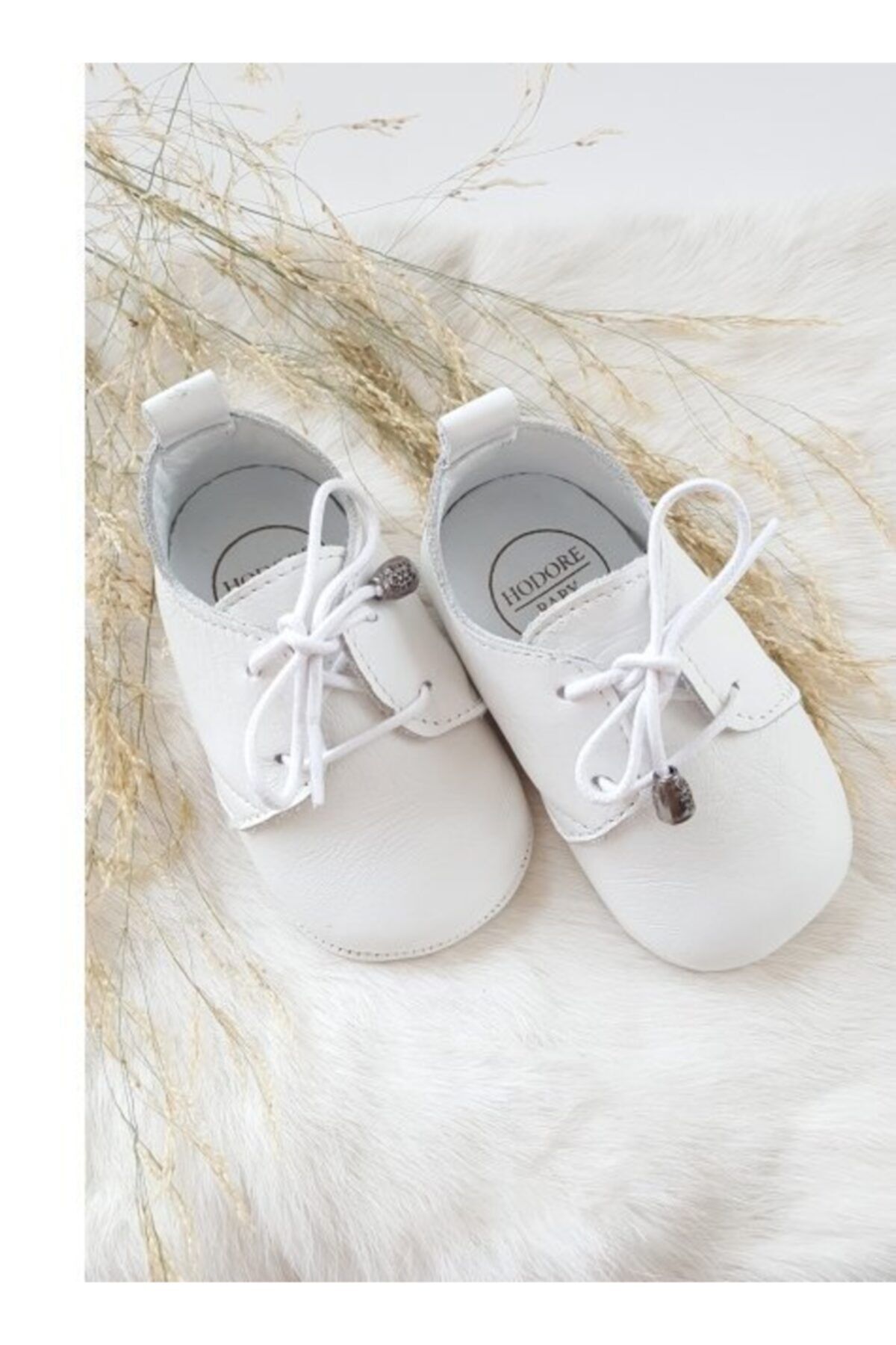 Hodore Alfa Beyaz Deri Bebek Ayakkabısı