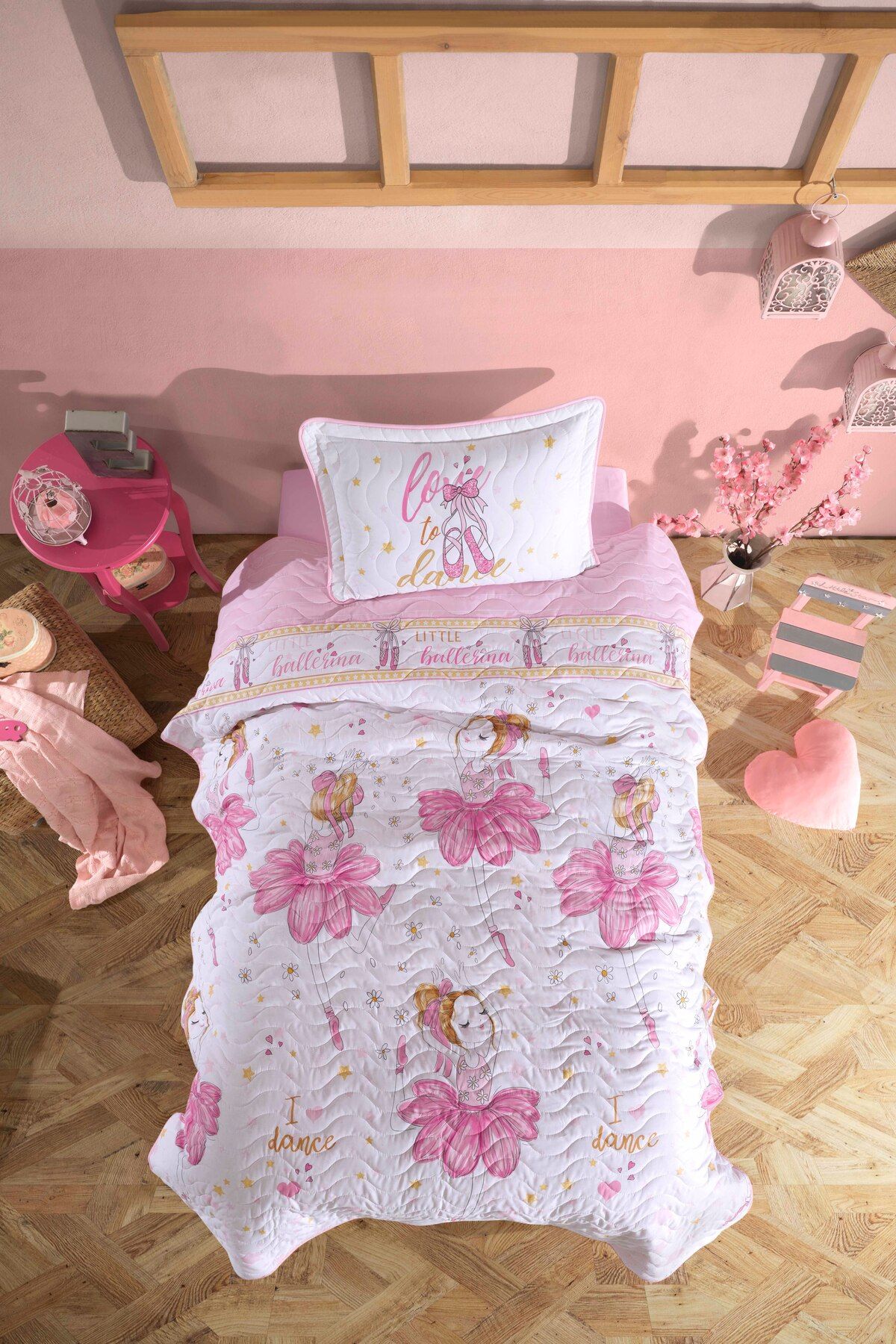 Clasy Ranforce %100 Pamuk Tek Kişilik Yatak Örtüsü Seti Ballerina