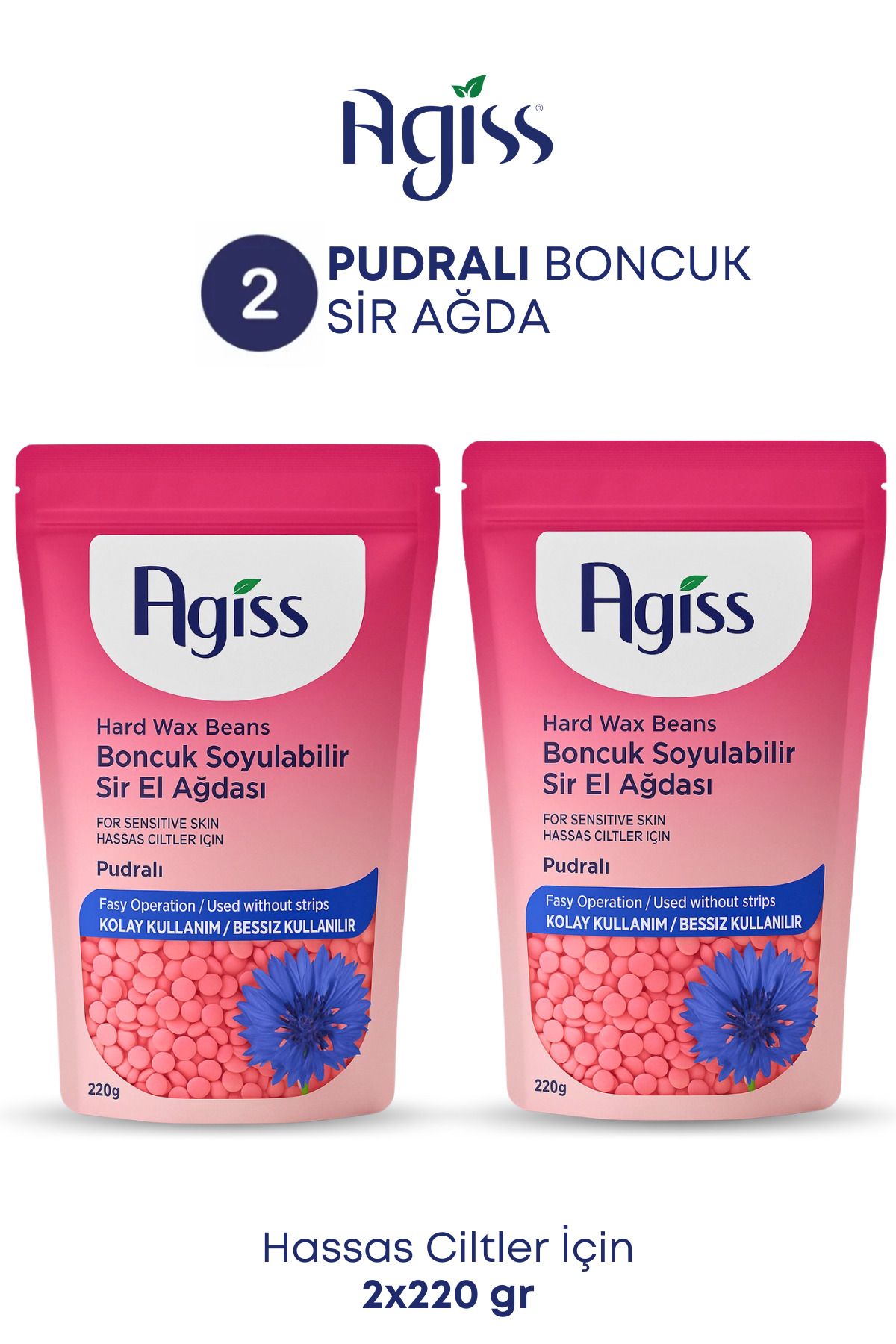 AGISS Hassas Ciltler Için 220 gr Boncuk Soyulabilir Inci El Ağdası 2 Adet