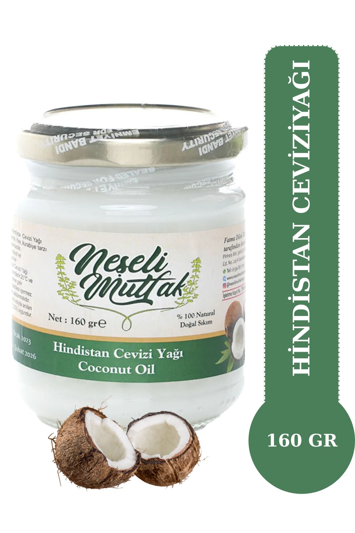 Neşeli Mutfak Hindistan Cevizi Yağı 160 ml