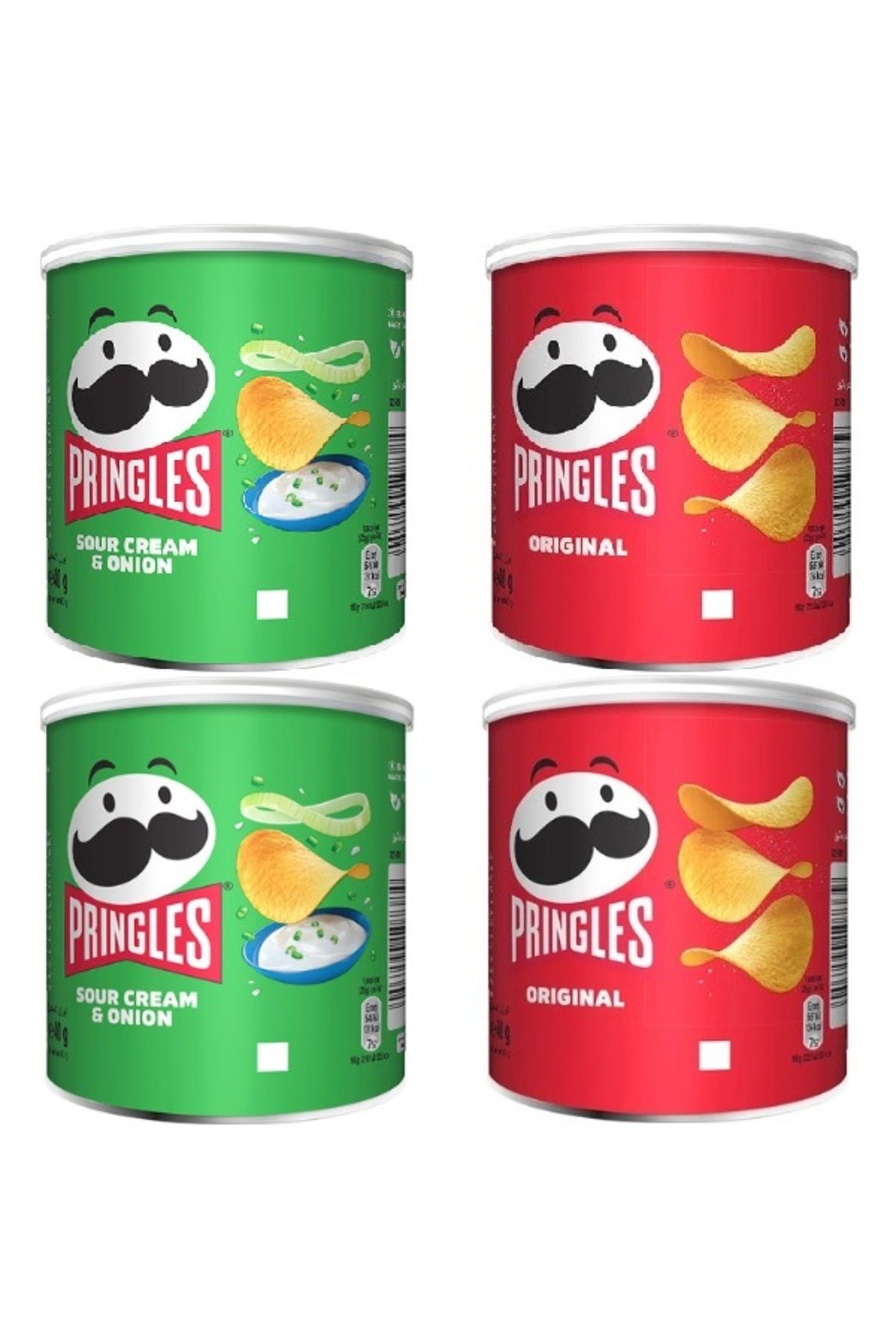 Pringles 2x Original & 2x Sour Cream&Onion 4x40GR